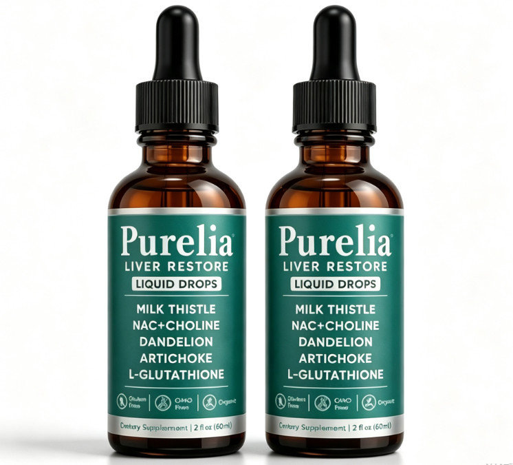 Purelia Liver Restore Drops – Complete Liver Detox Support Supplement 60ml 1-5x