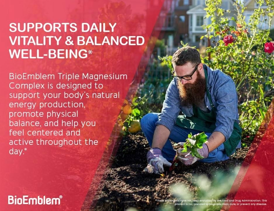 BioEmblem 2X Glycinate Triple Complex | 300mg Magnesium Magnesium 90 Capsules