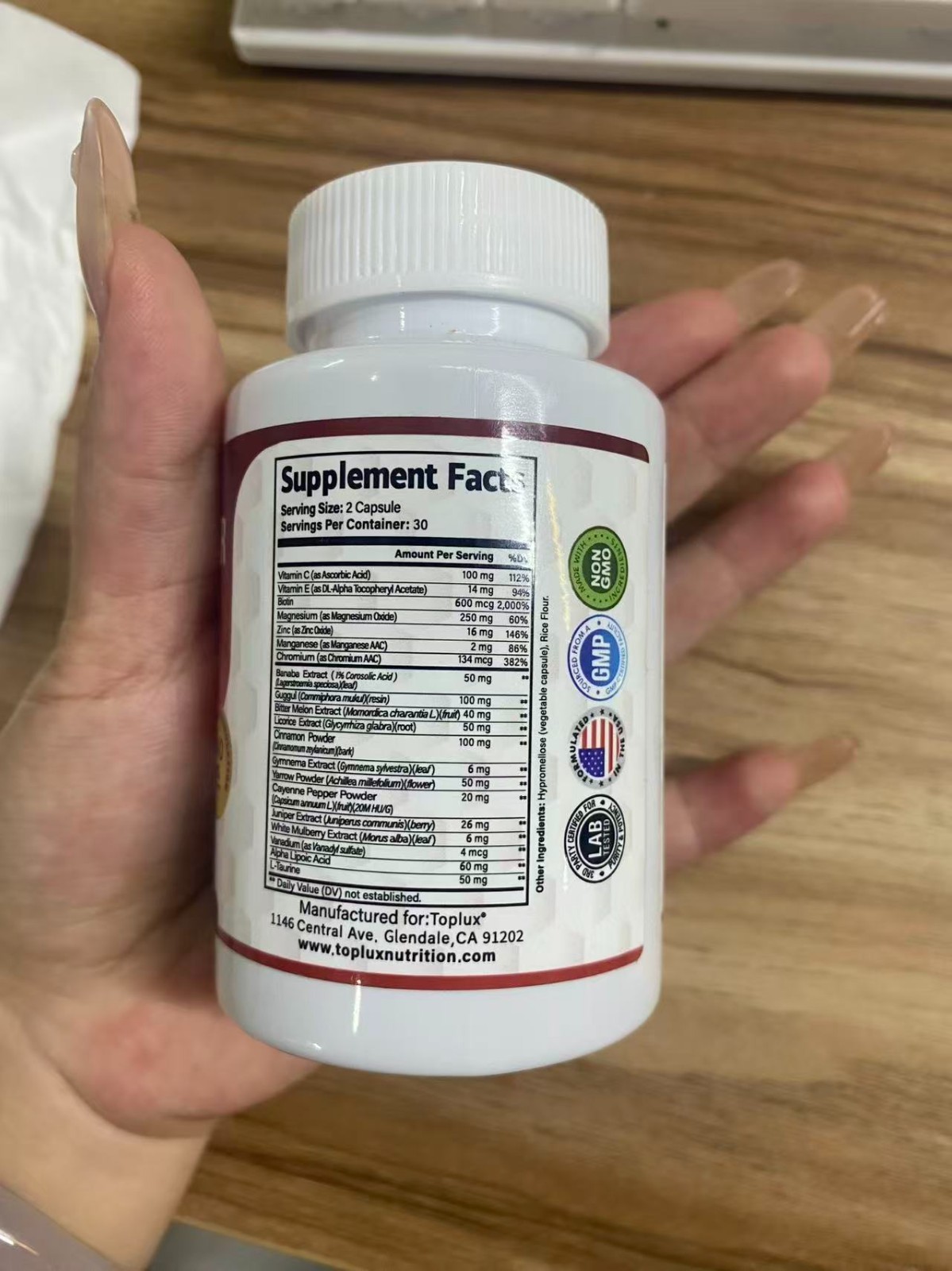 Blood 3-Toplux Sugar ComplexCinnamon Chromium Bitter Melon 20 Active Ingredients
