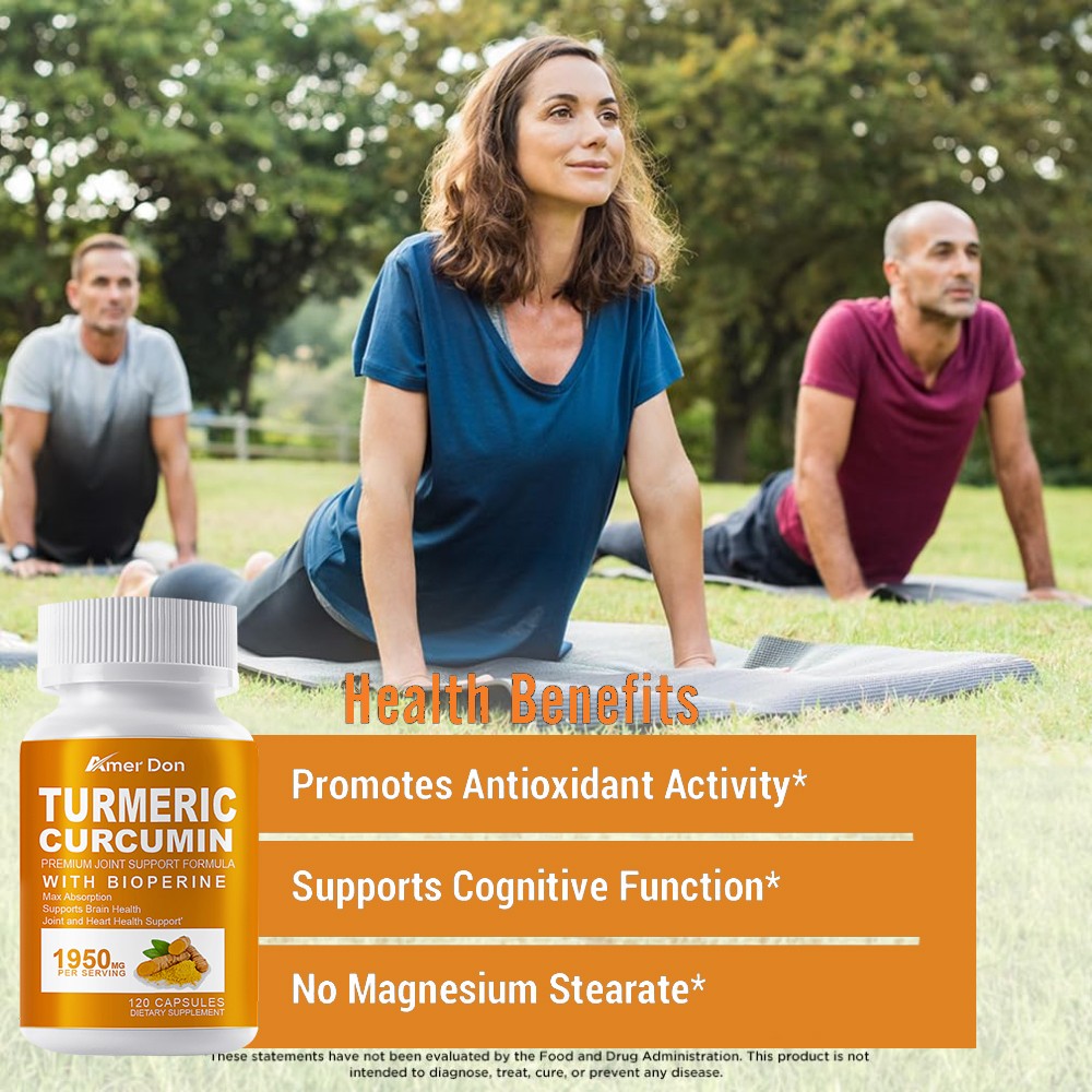 Turmeric Curcumin with Bioperine 1950mg High Absorption Triple Strength Capsules