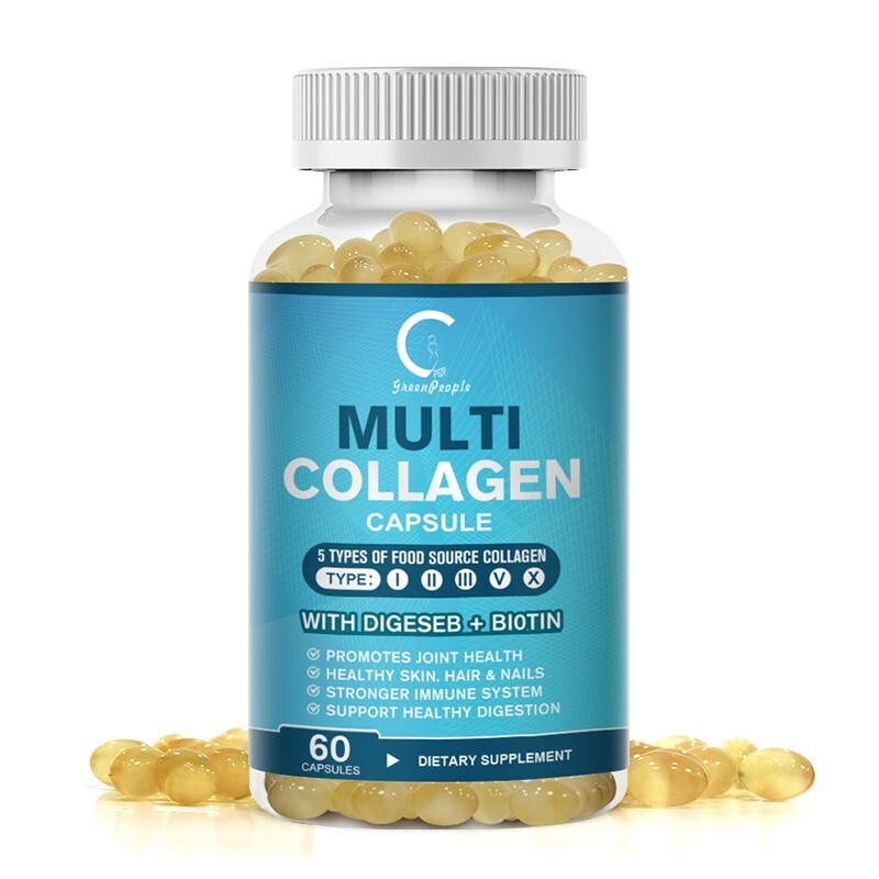 Collagen Peptides Types I, II, III, V, X 2000mg Pills Anti-Aging Skin 60-600ct