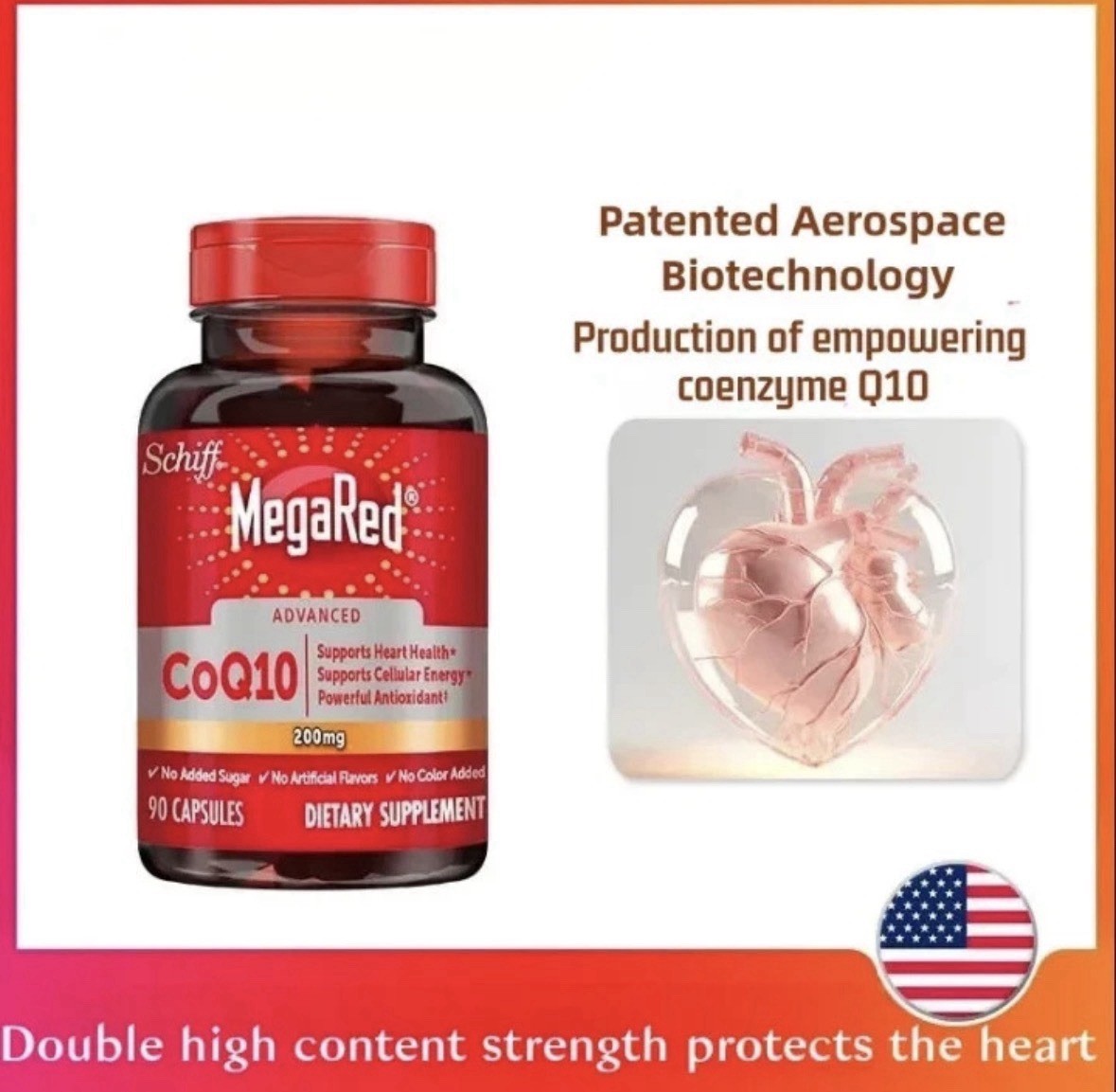 MegaRed Health High-content Coenzyme COQ10 200mg 30 tablets -Strong Heart