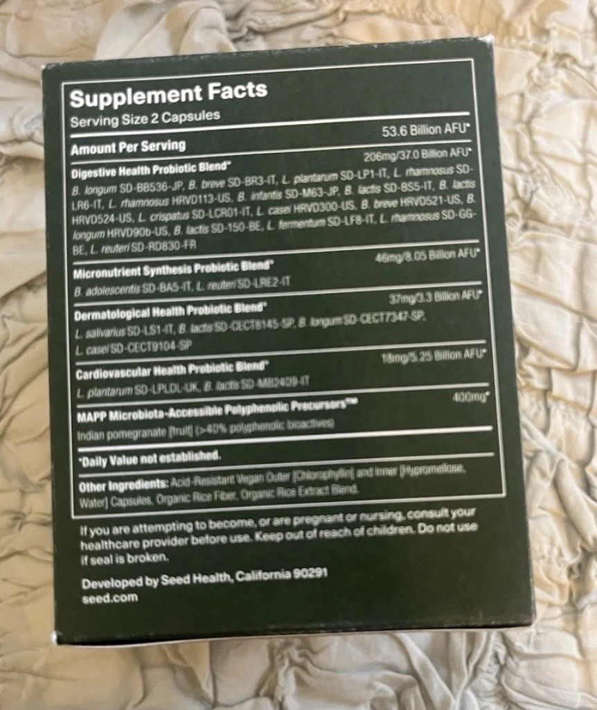 SEED DS-01 DAILY SYNBIOTIC PROBIOTIC 60 capsules SEALED