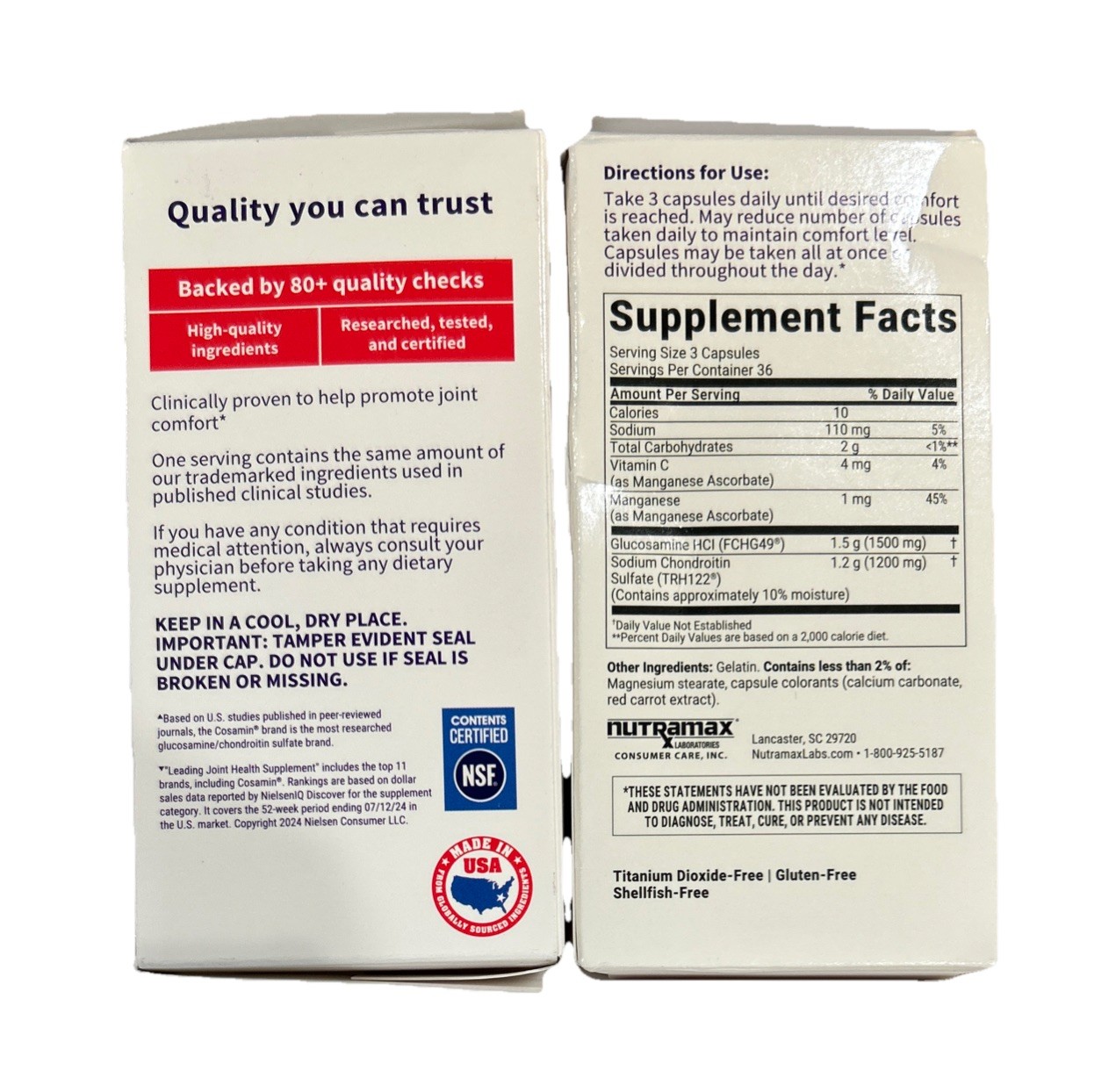 2PACK Cosamin DS Joint Health Supplement Pain Stiffness Relief 108 Caps 01/27+