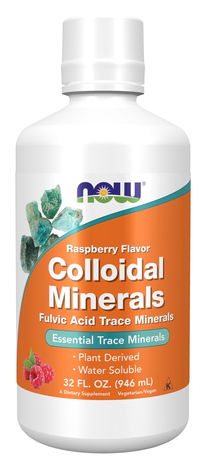 NOW Foods Supplements, Colloidal Minerals 32 Fl Oz (Pack of 1), Cloudy/Red