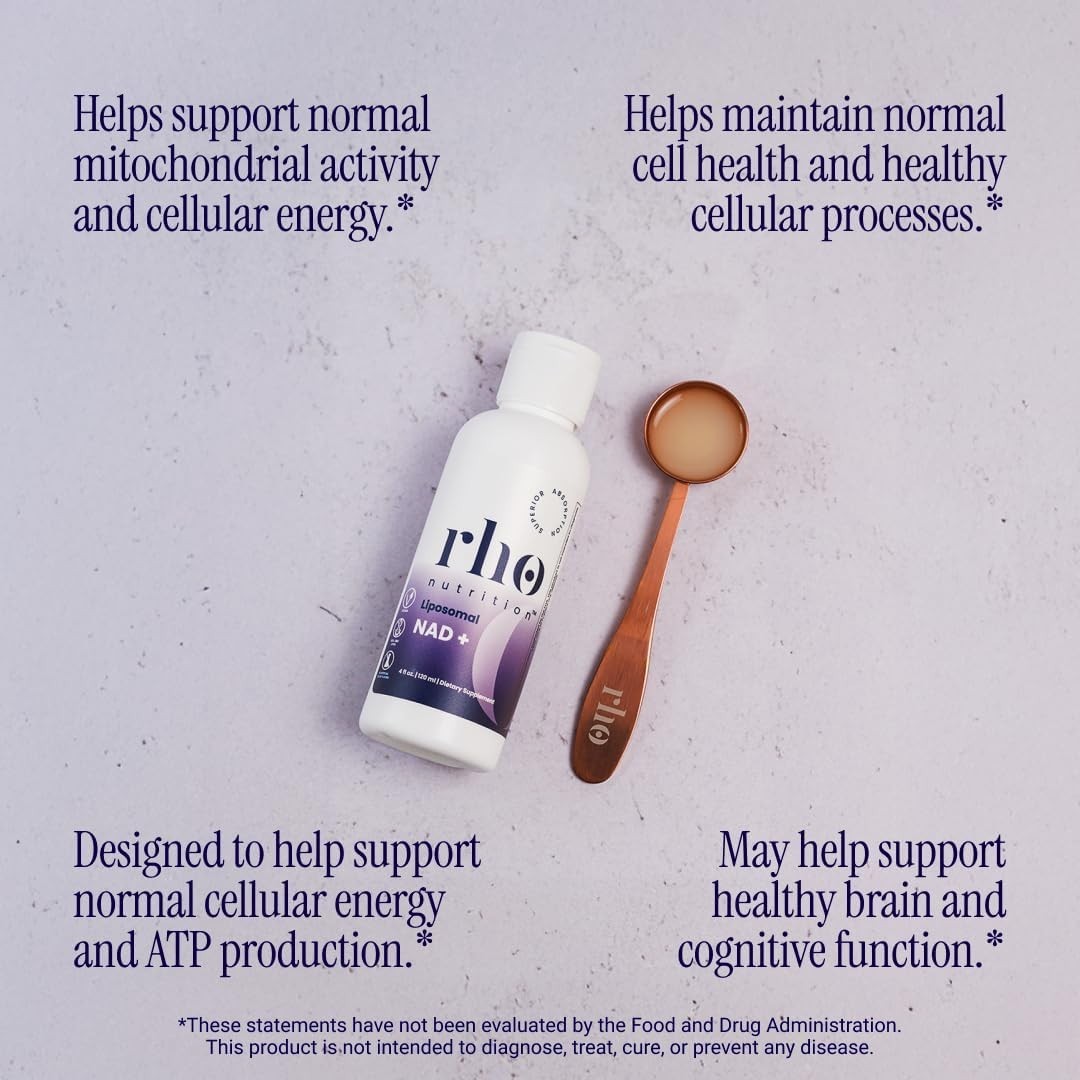 Rho Nutrition Liposomal NAD+ – Ultra High Absorption Liquid NAD+ 4 fl oz