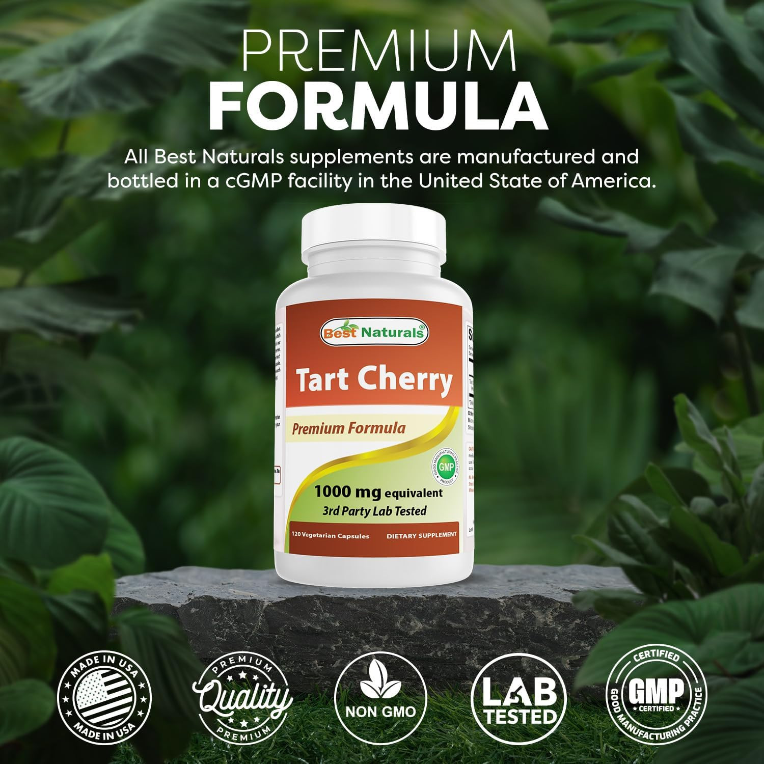 Tart Cherry Extract 1000 Mg (Non-Gmo) Veggie Capsules – Promotes Healthy Uric Ac