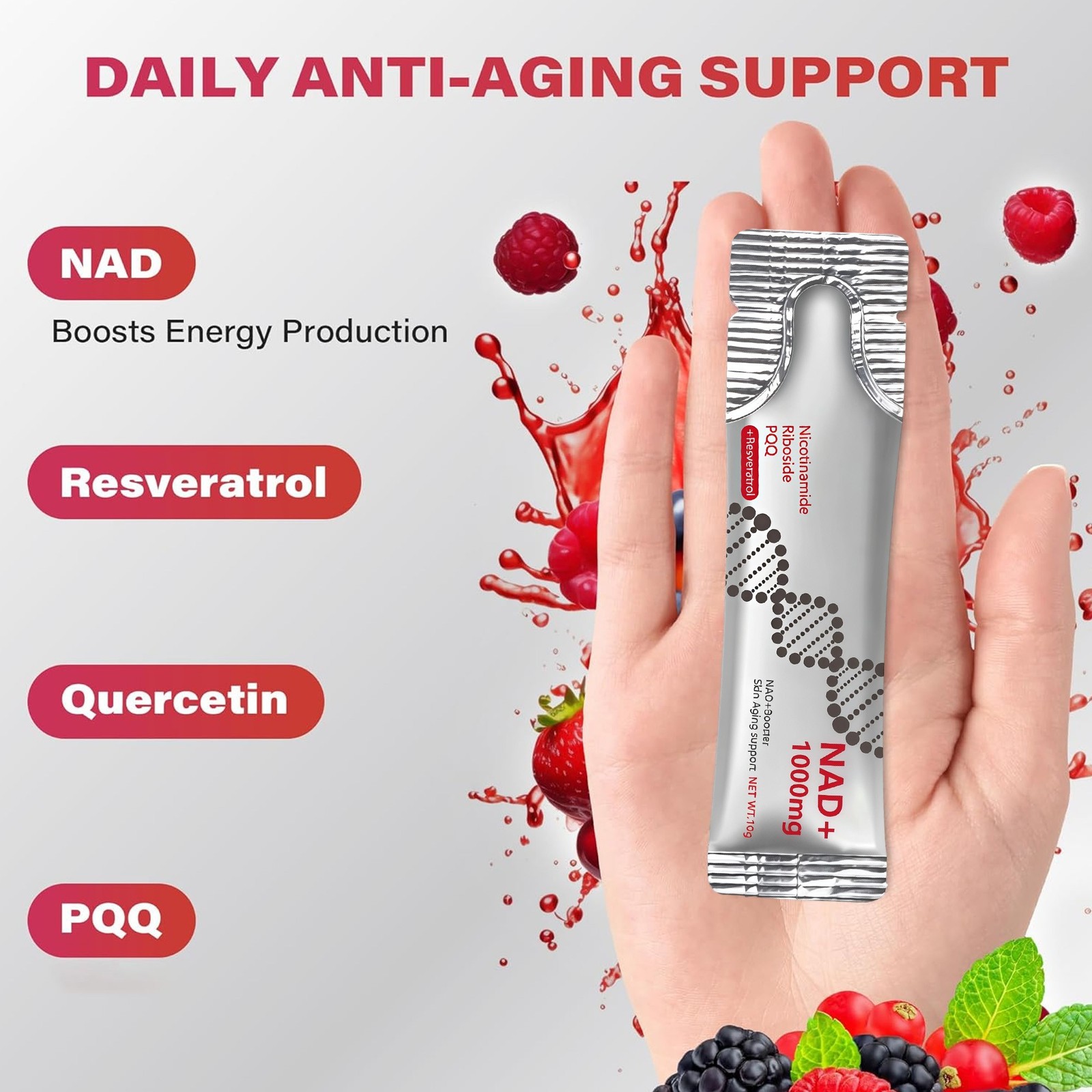 1000mg NAD+ Supplement 30pcs,Premium Nicotinamide Riboside & Resveratrol NEW