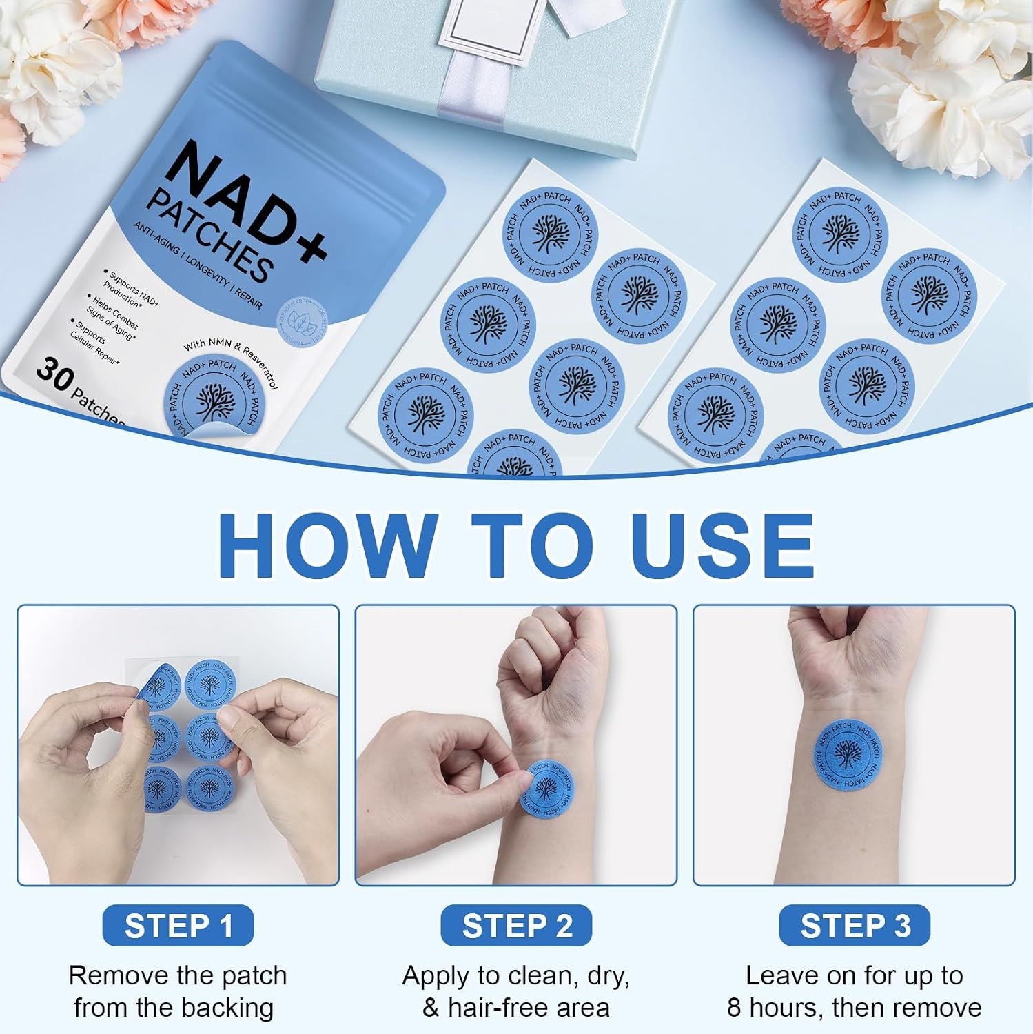 Innovative NAD+ Patches – 500mg NMN and Resveratrol for Age-Defying Support