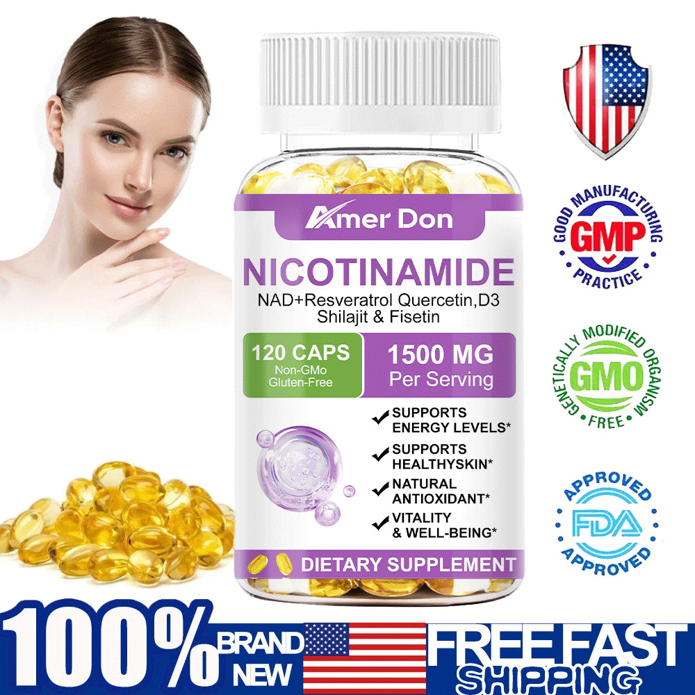Nicotinamide Resveratrol Capsules 1500MG, Anti-aging NAD Supplement 120 Capsules