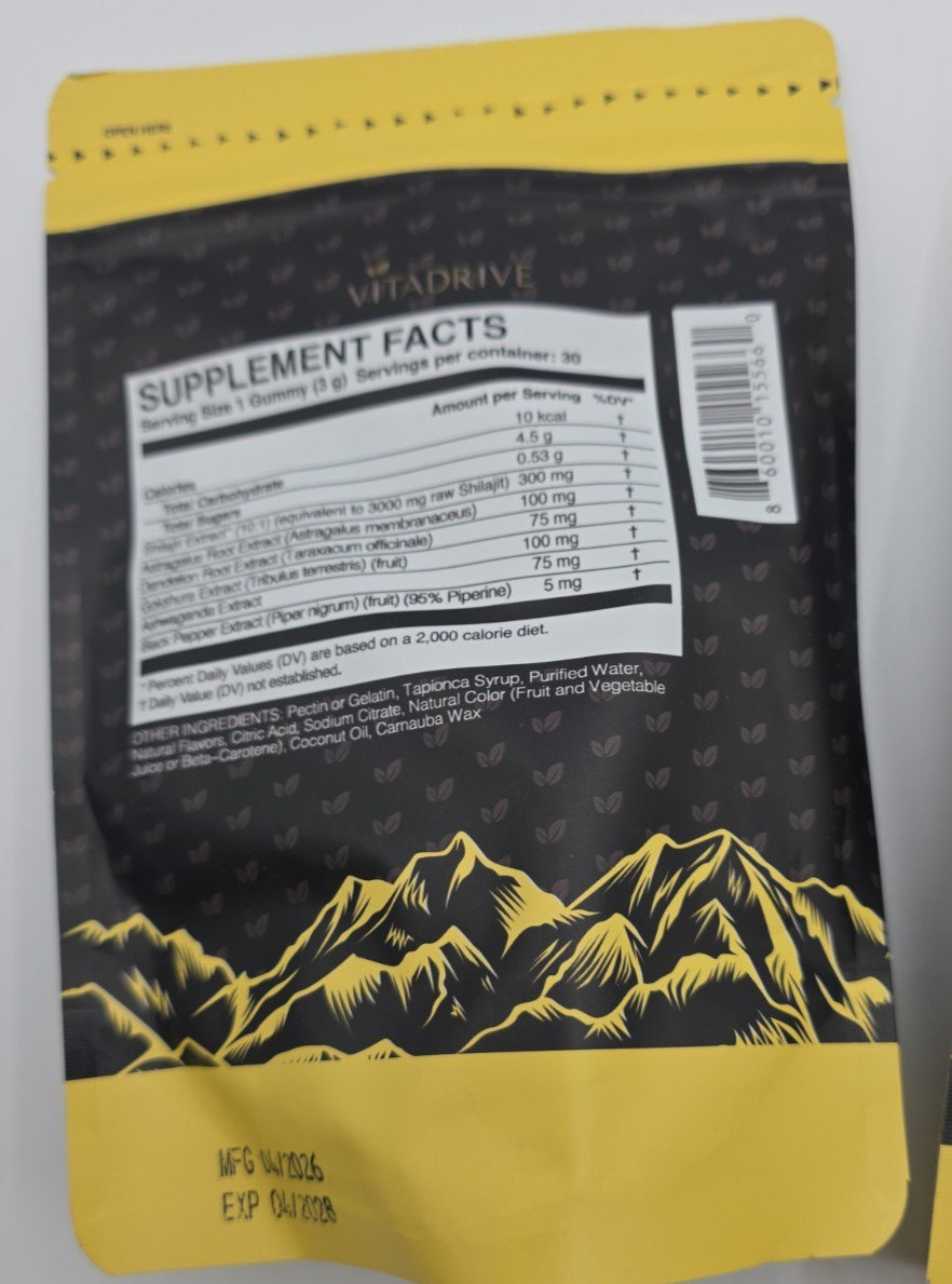 Vitadrive Himalayan Shilajit Gummies 3 Pack / Expires 04/2028