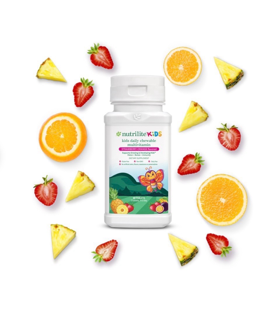 Nutrilite Kids Daily Chewable Multivitamin 60 Tablets Strawberry-Orange Non-GMO
