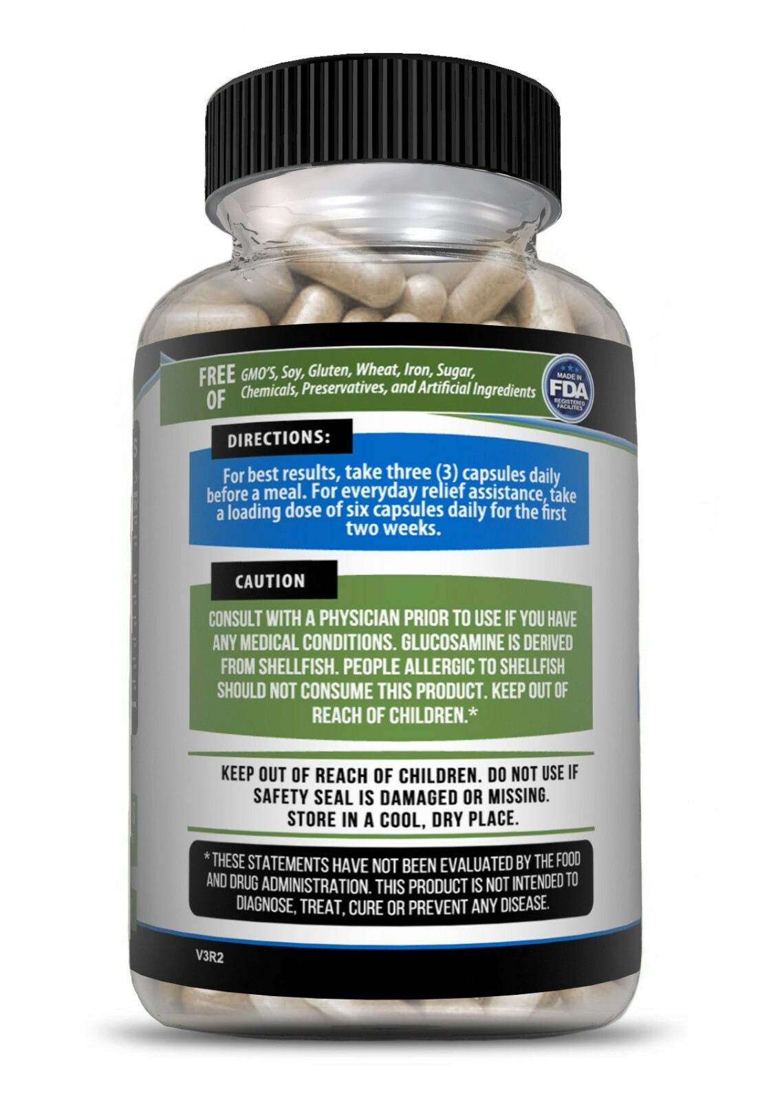 Triple Strength Pain Relief Supplement, Joint Support Glucosamine, Turmeric, MSM