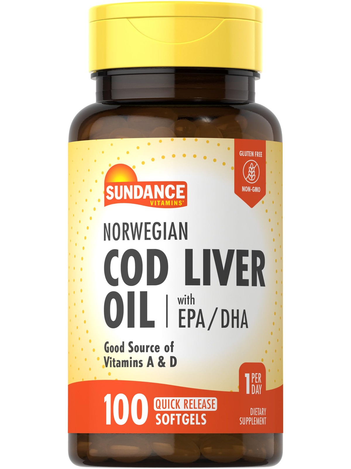 Sundance Norwegian Cod Liver Oil | 100 100 count (Pack of 1), Translucent