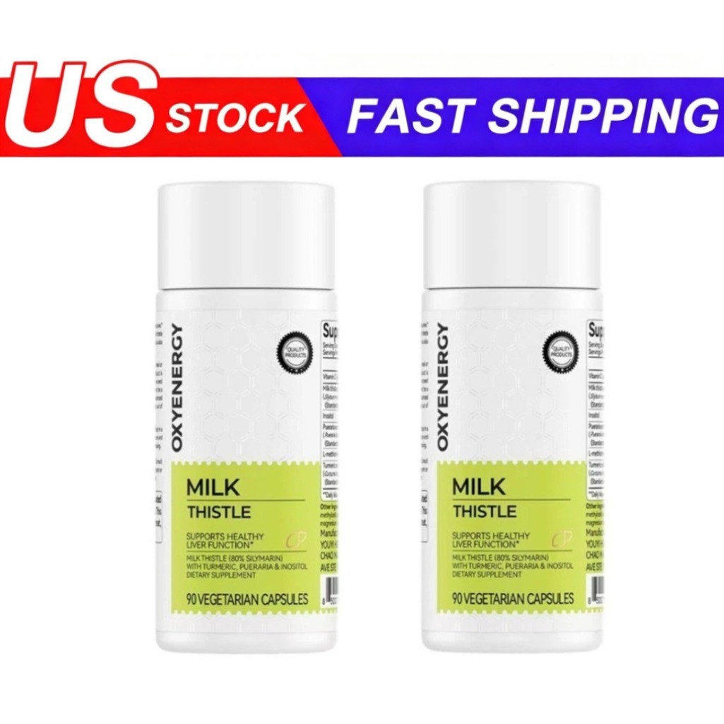 2-Pack OXYENERGY Milk Thistle Liver Support Silymarin Turmeric 90 Veggie Caps