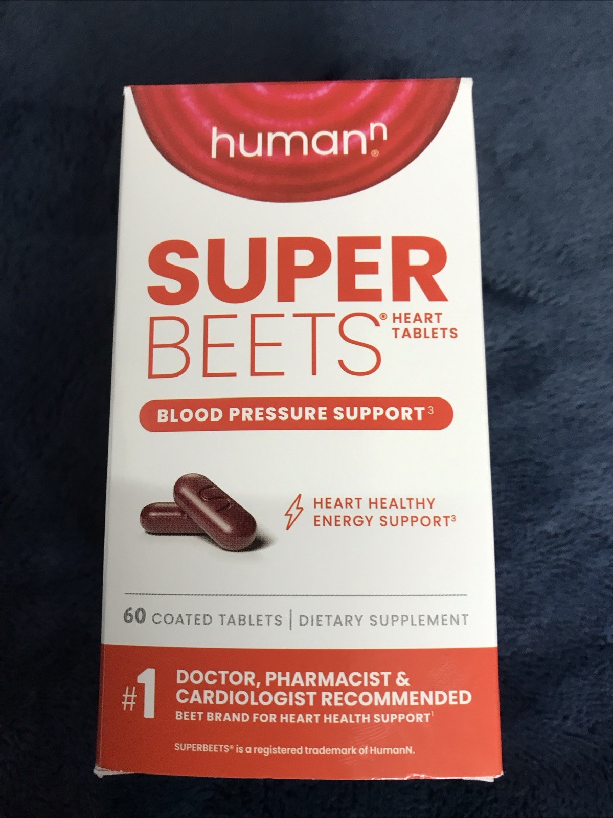 HumanN Super Beets Heart Tablets Smooth Coat 500mg Antioxidants 60 Count 04/2026