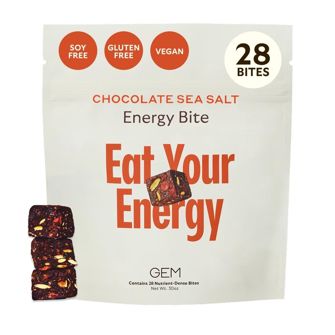 GEM Energy Caffeinated Chocolate Bite, 40mg Caffeine, Ginseng Root, LTheanine…