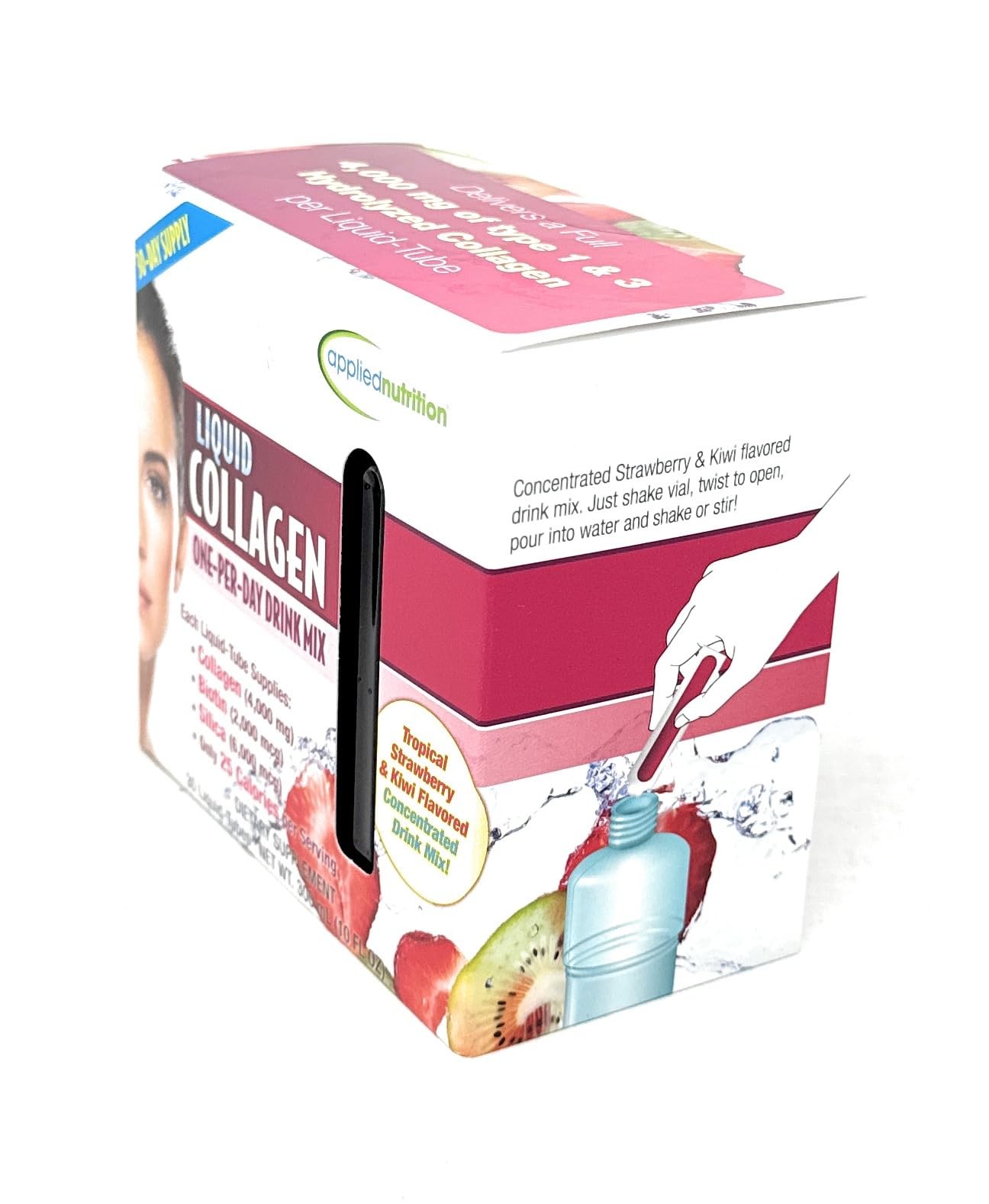 Applied Nutrition Liquid Collagen Drink Mix 4000 30 Count (Pack of 1), Red
