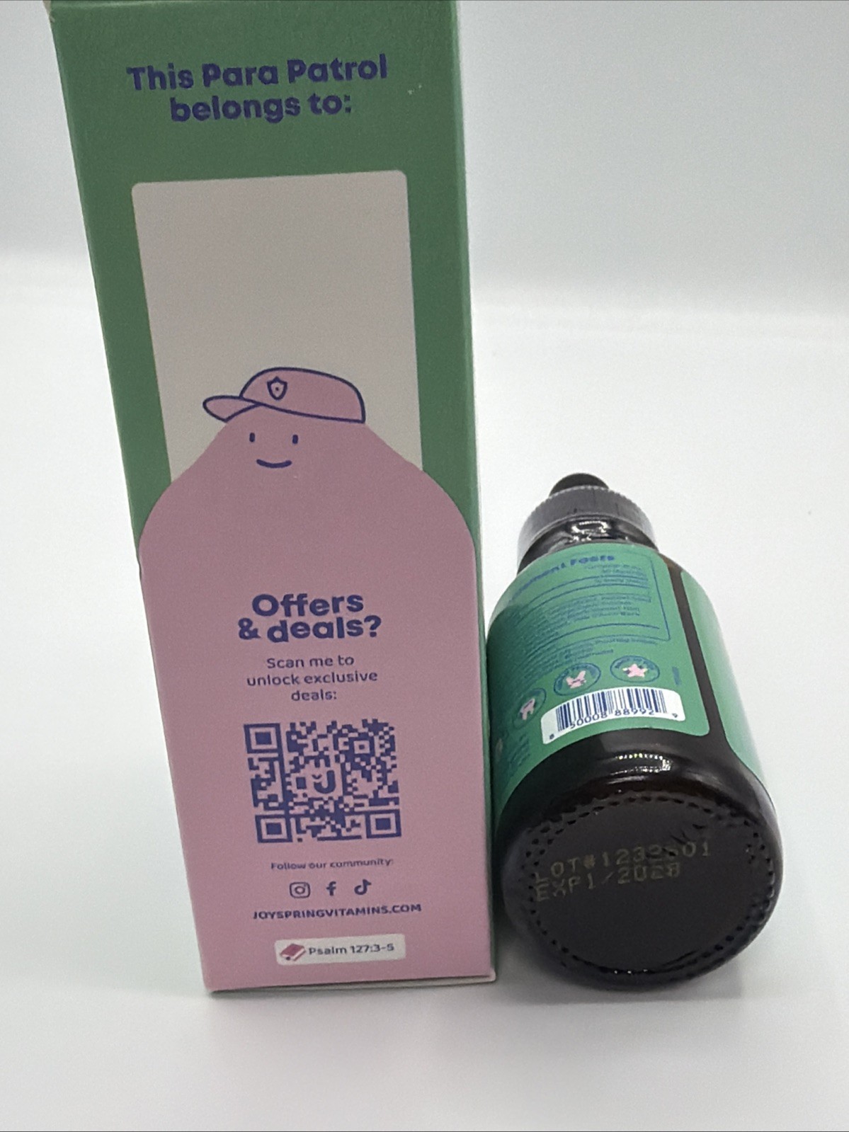 JoySpring Para Patrol Intestinal Support Herbal Supplement Kids Raspberry 30 mL
