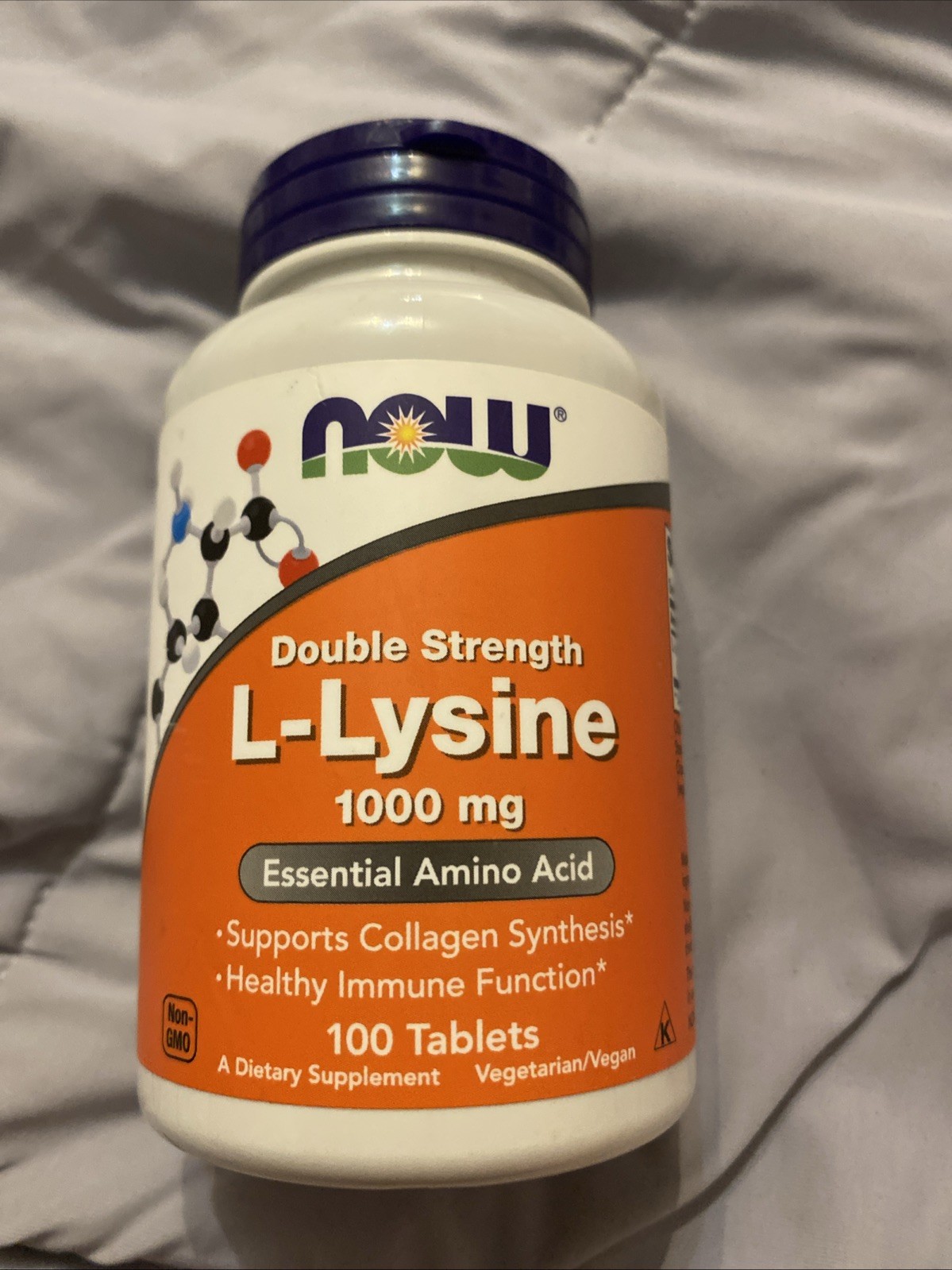 NOW Foods L-Lysine Double Strength 1000mg Tablets – 100 Count