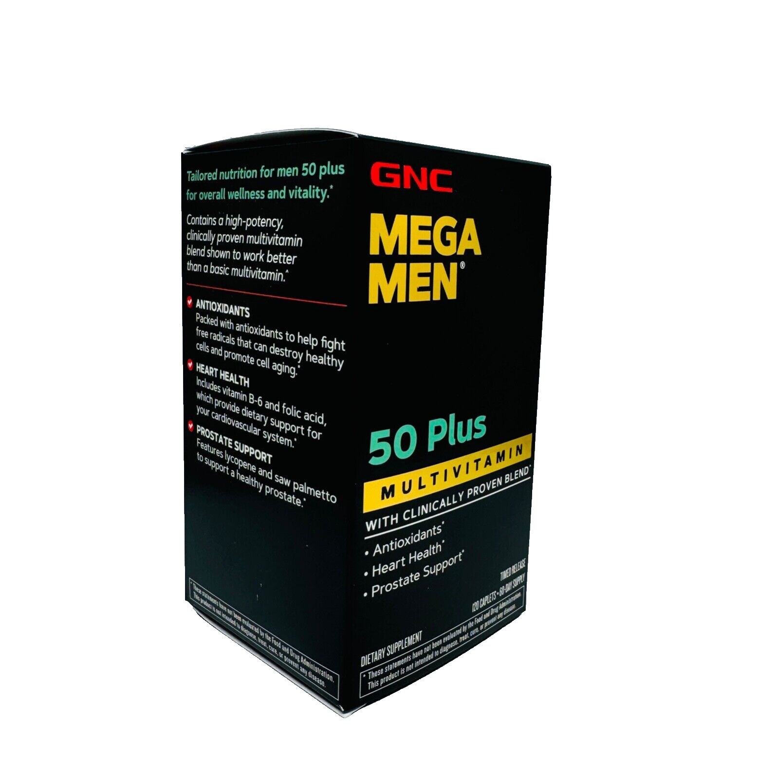 GNC Mega Men 50 Plus 120 Caplets Free Shipping Expiry 08/2027