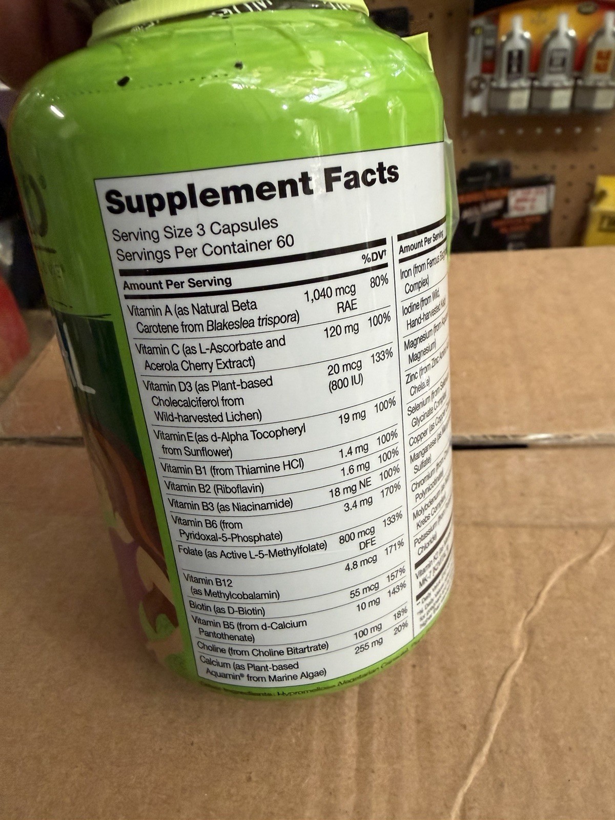 Naturelo Prenatal Multivitamin Folate Iron Calcium 180 Caps EXP 8/15/2026