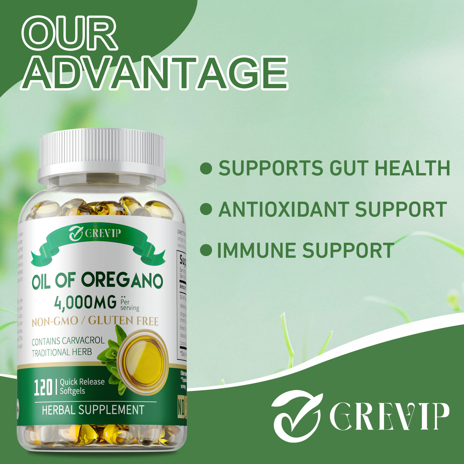 Oil of Oregano Capsules-with Carvacrol, Natural Immune Support, Antioxidant