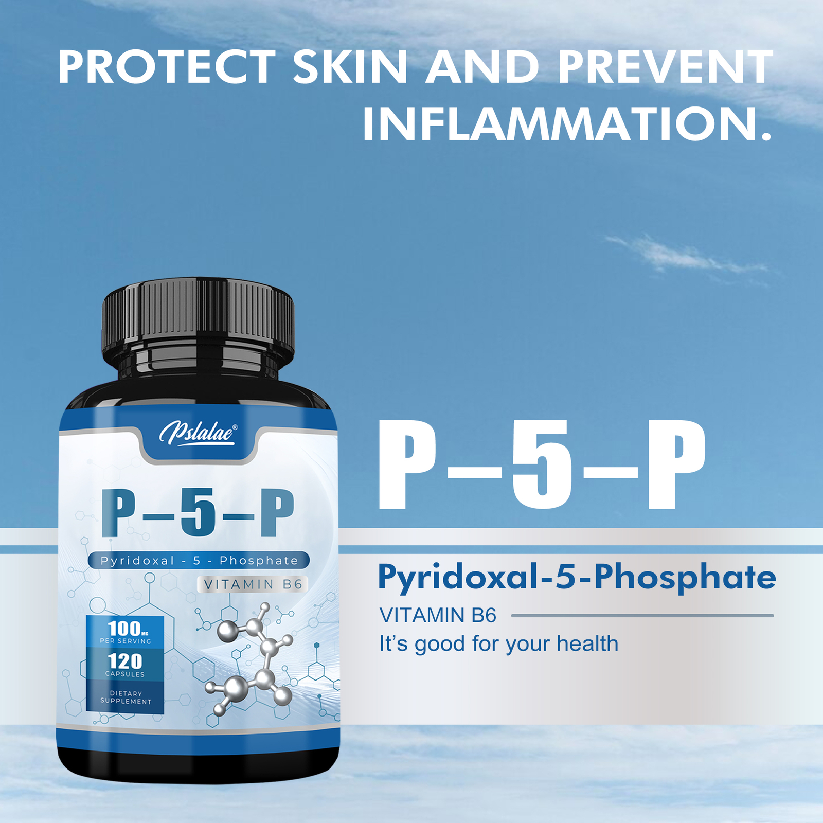 P-5-P Capsules 100mg – Vitamin B6 Supplement, PMS & Fatigue, for Inflammatory