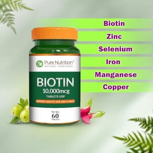 Pure Nutrition Biotin Tablets for Hair Growth 60 Tablets LONG EXPIRY