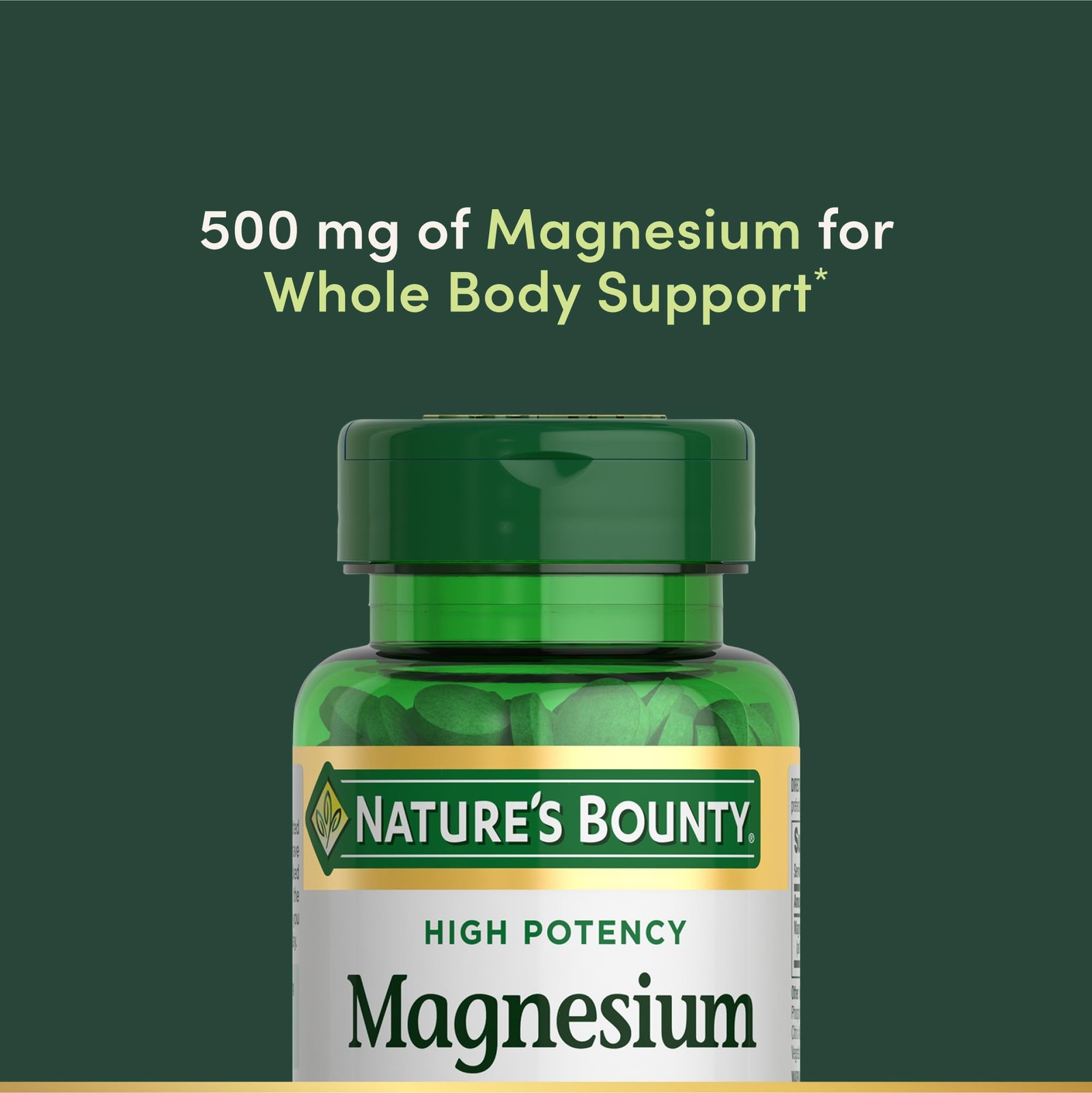 Nature’s Bounty Magnesium, Mineral Supplement, 100 Count (Single Pack)