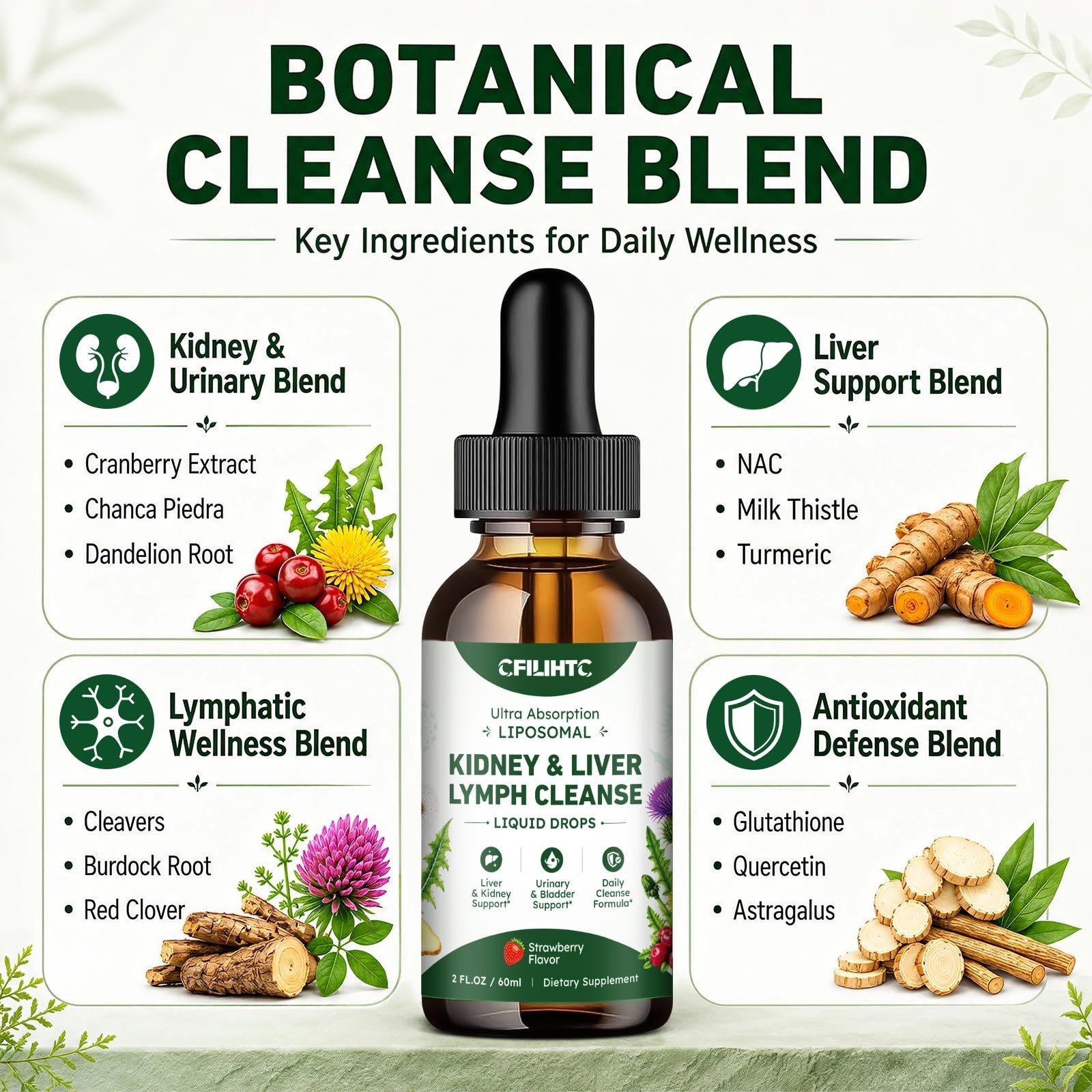 Kidney & Liver Detox Drops – Liposomal Support with Glutathione, NAC, Milk Thist