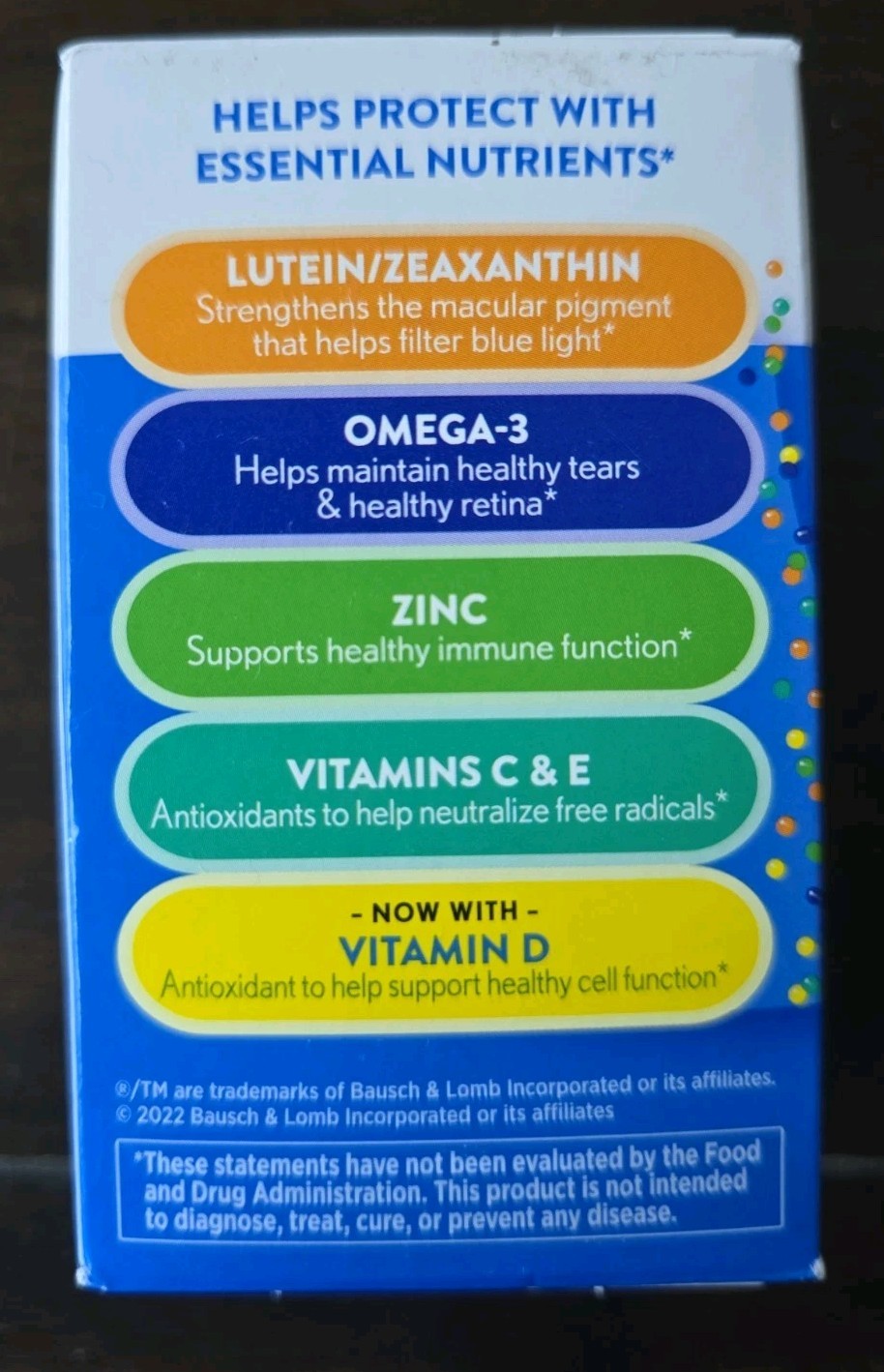 Bausch + Lomb Ocuvite Eye Health Dietary Supplement 30 Mini Soft Gels Exp 06/26