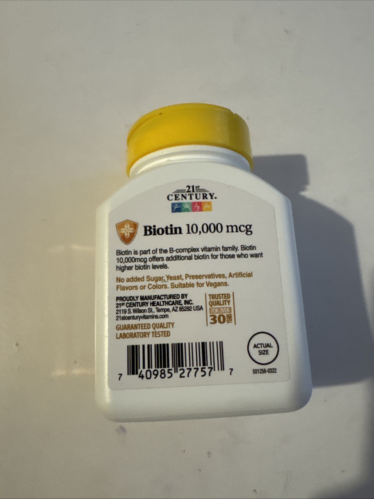 3 pack – 21st Century Biotin 10000 mcg Tablets 120 count -Exp 10/2026