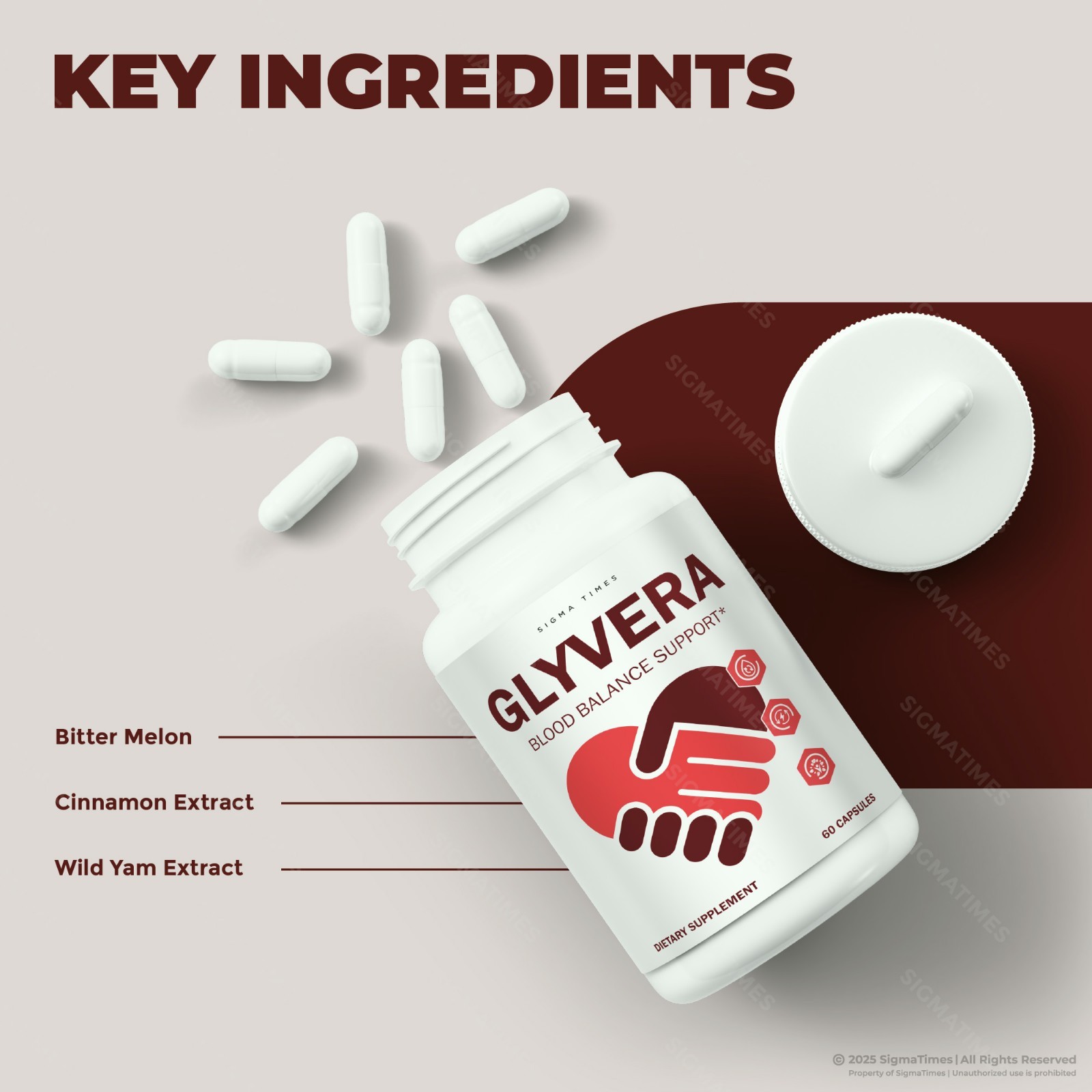 Glyvera Capsules – Blood Support, & Balanced Metabolism Supplement – 5 Pack