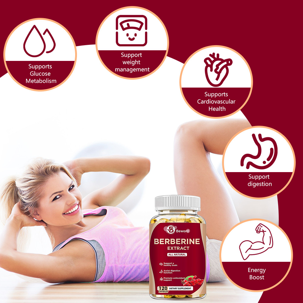 4 Packs Berberine 1200mg High Absorption For Blood Sugar Immune 3 Months Supply