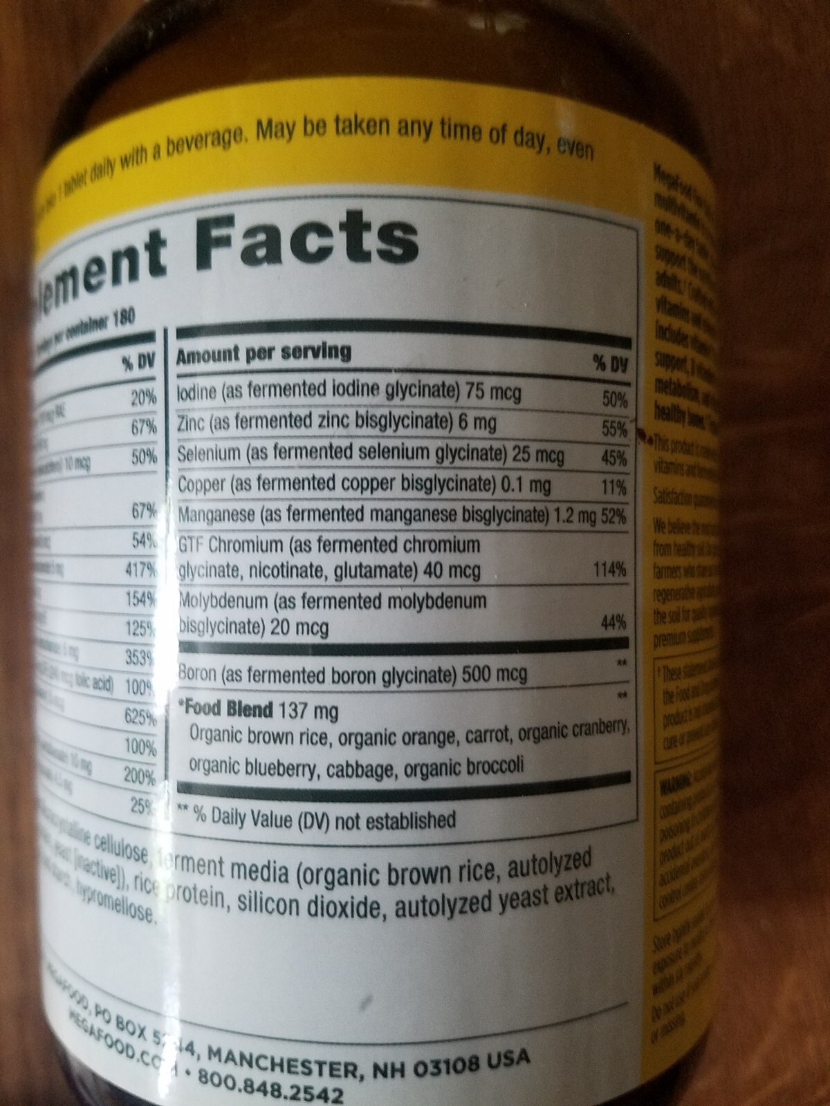 MegaFood One Daily 180 Tablets Optimal Health Multivitamin Fast Ship Exp.8/27