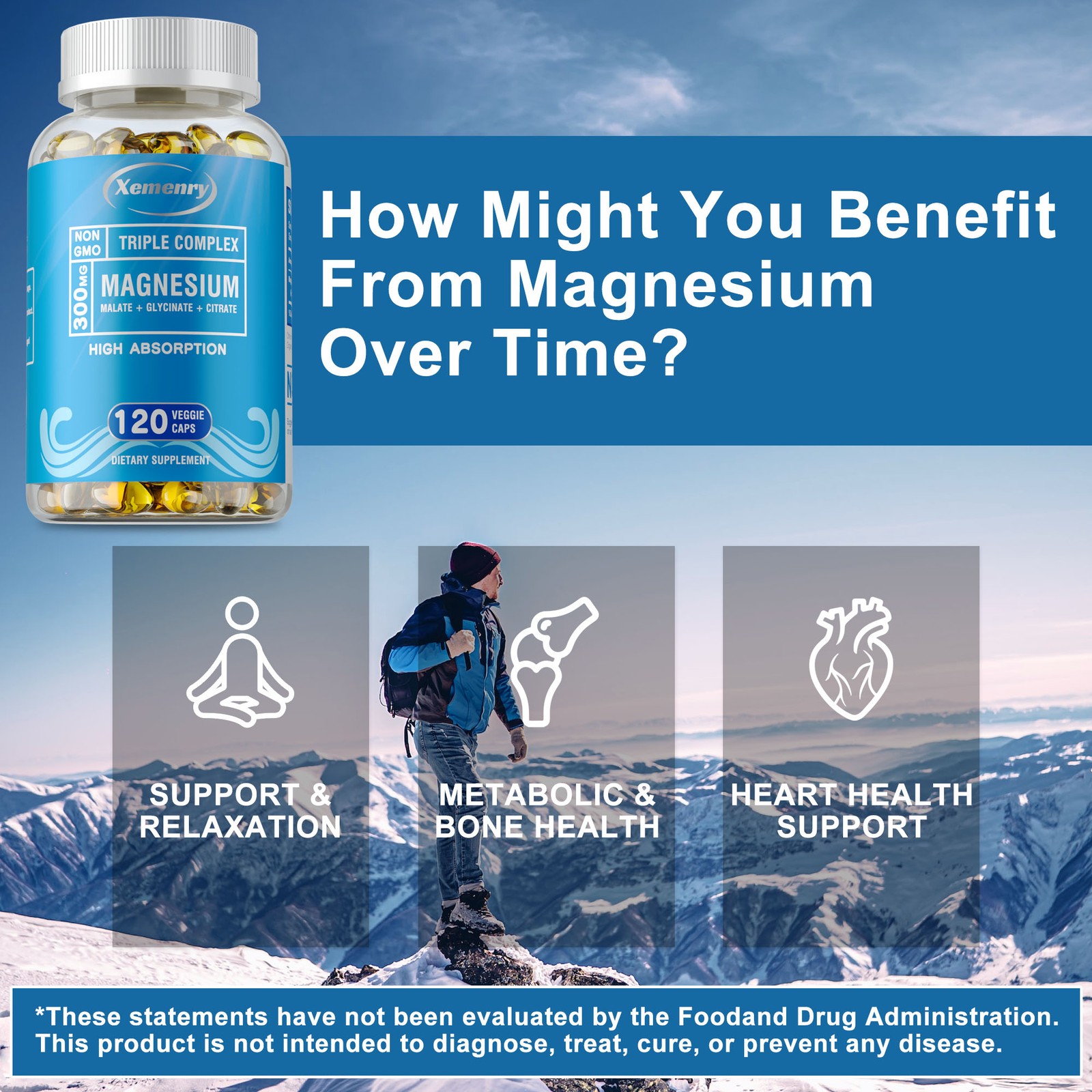 Triple Magnesium Complex -Magnesium Malate,Glycinate,Citrate,Sleep,Stress Relief