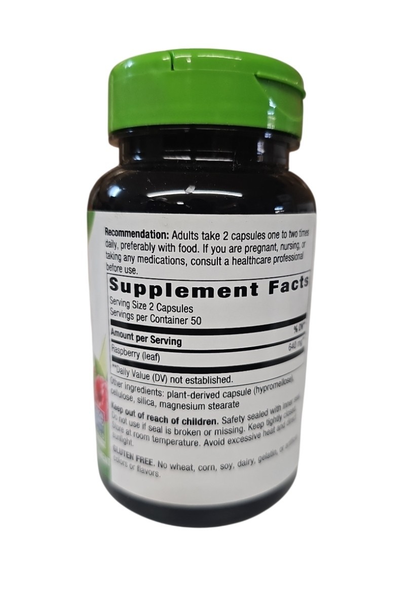 NATURE’S WAY Raspberry Leaf 100 Capsules Exp 02/2030