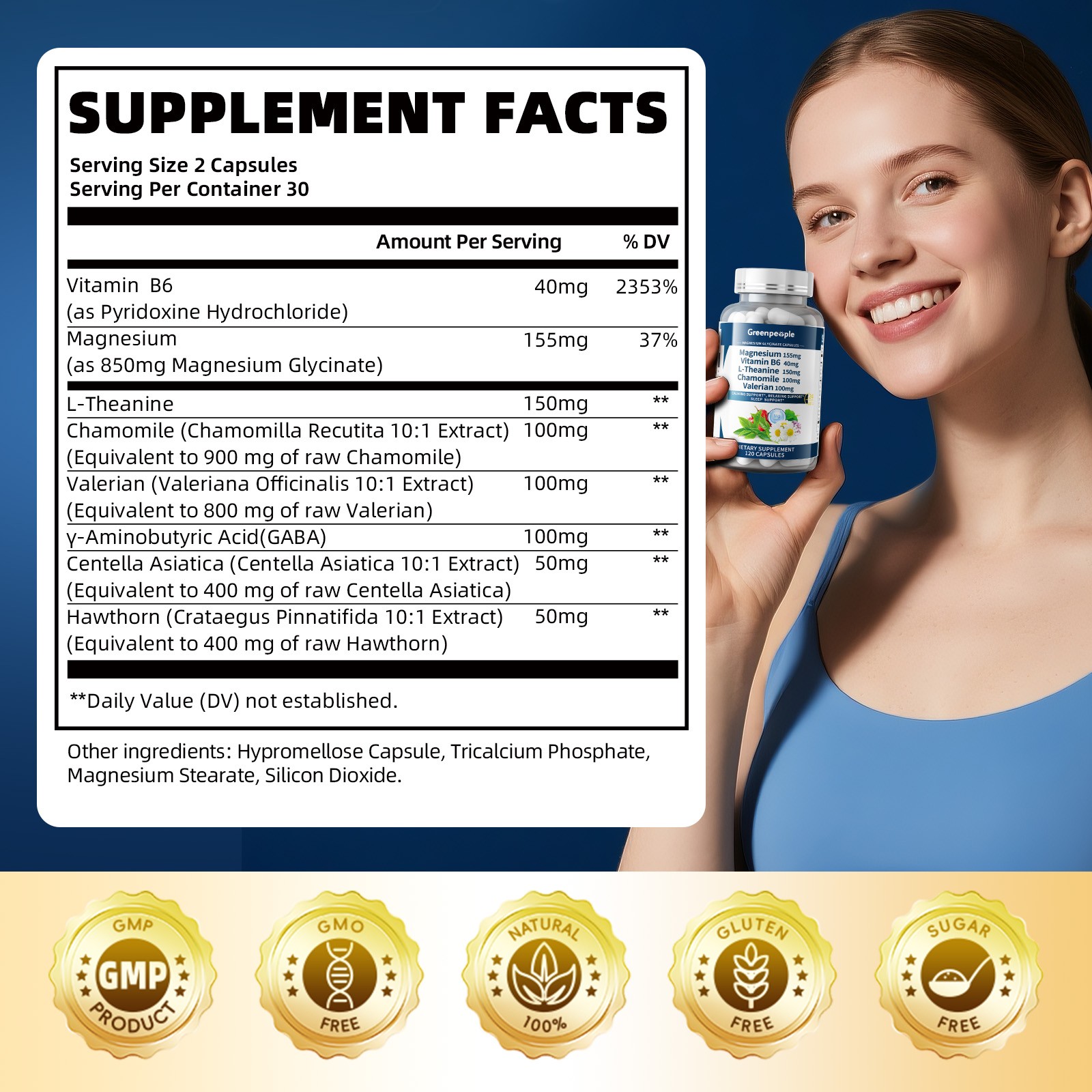 Magnesium Glycinate 850mg 120 -480 Capsules For Sleep,Stress Relief Support Bone