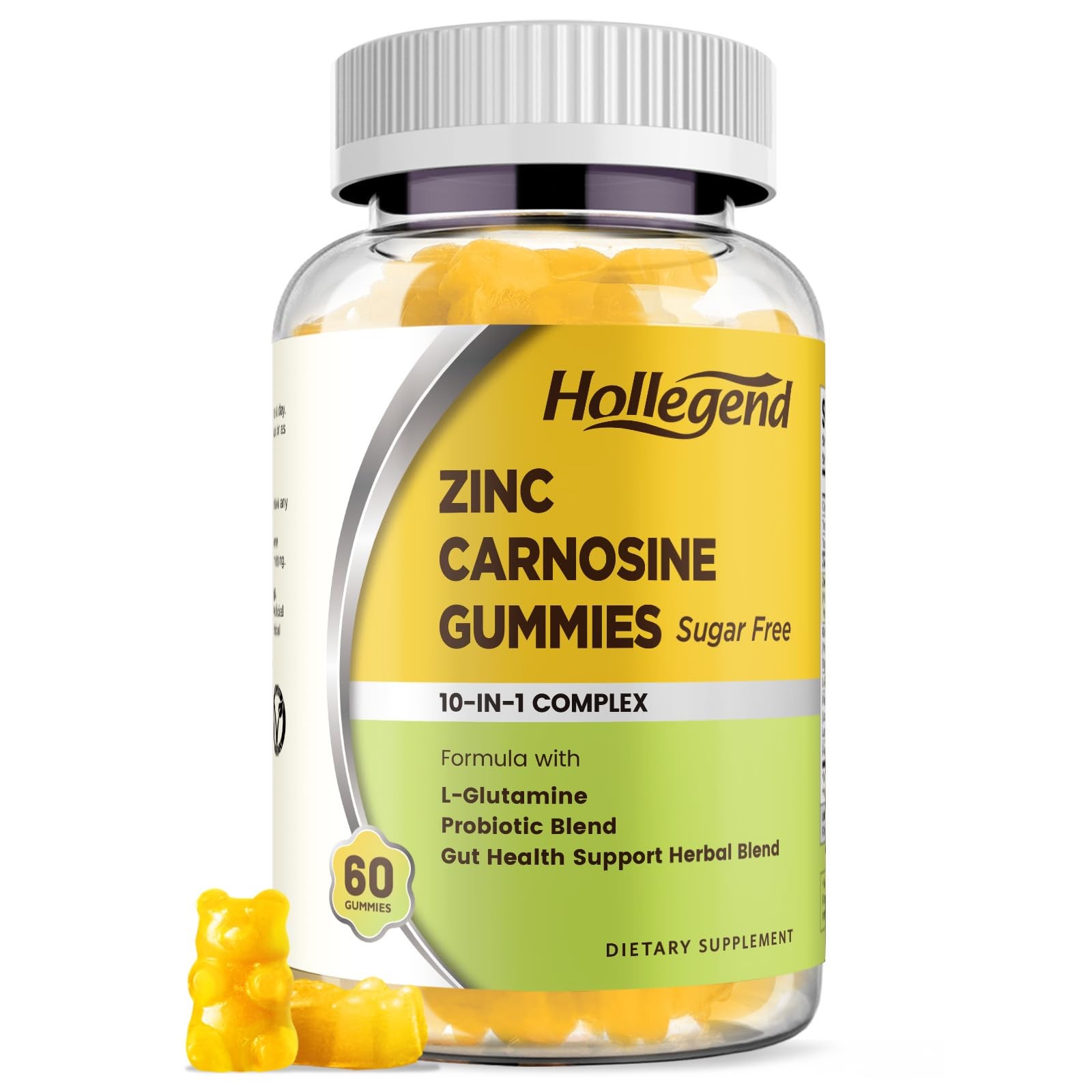 Zinc Carnosine Supplement 75mg with 500mg L-Glutamine & 5B CFU Probiotics – Gut