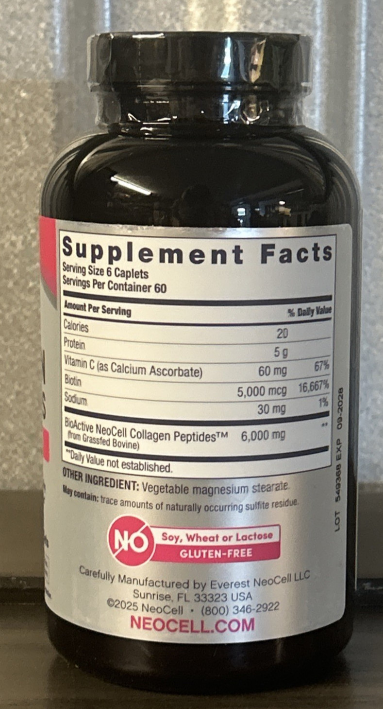 NeoCell Collagen Peptides 6000mg 360 Caplets EXP 09/2028