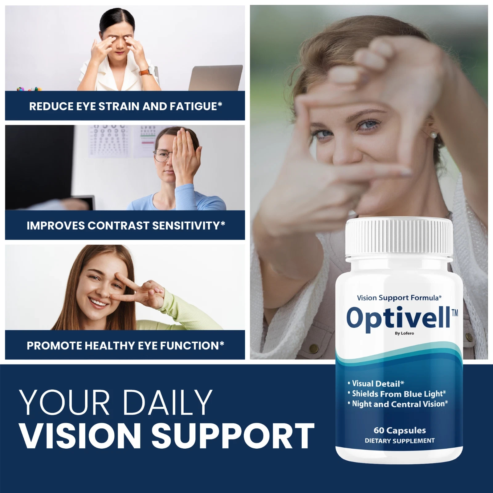10 pack Optivell Vision Support Formula Pills, Opti Vell Eye Health