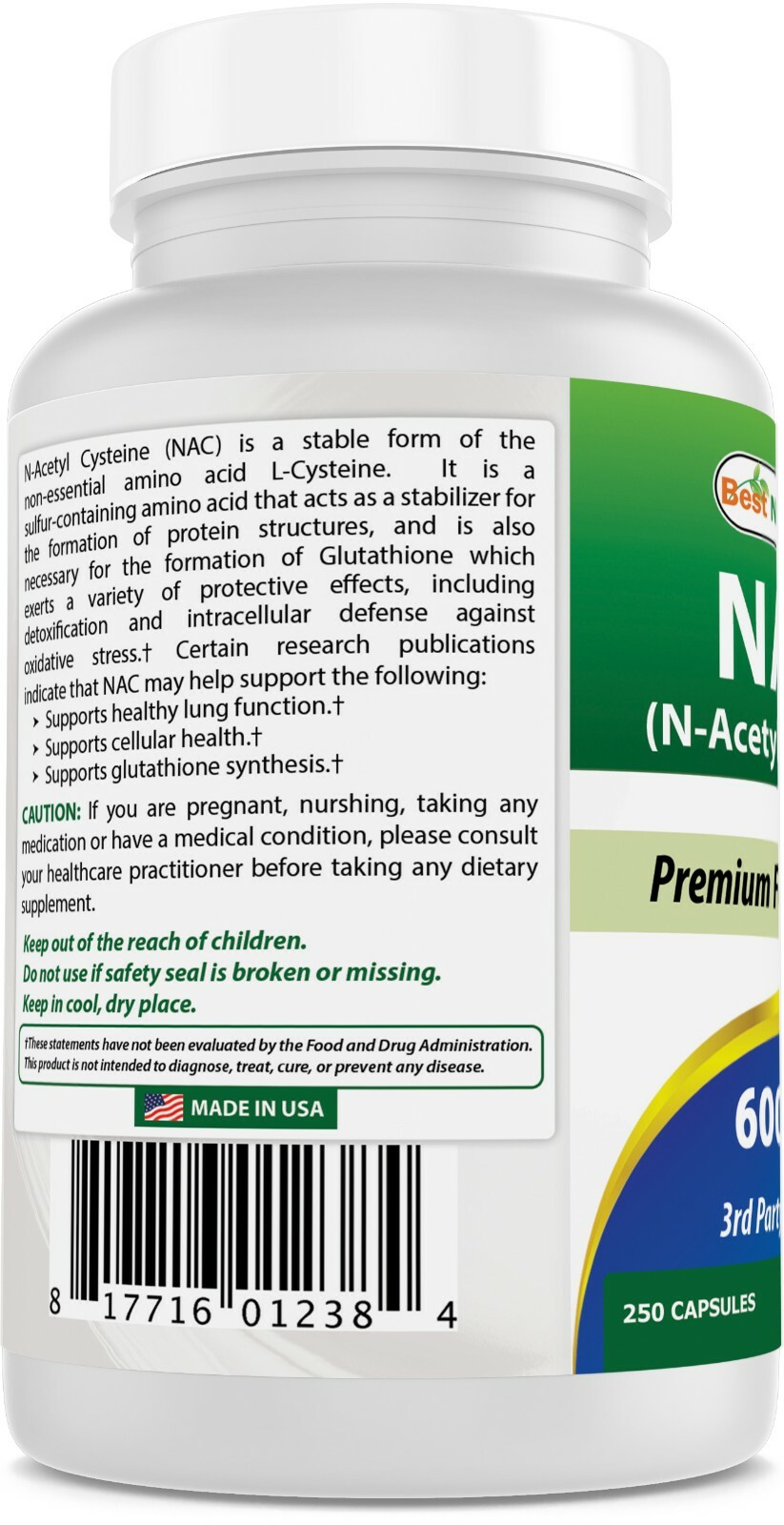 Best Naturals NAC 600 mg 250 Capsules