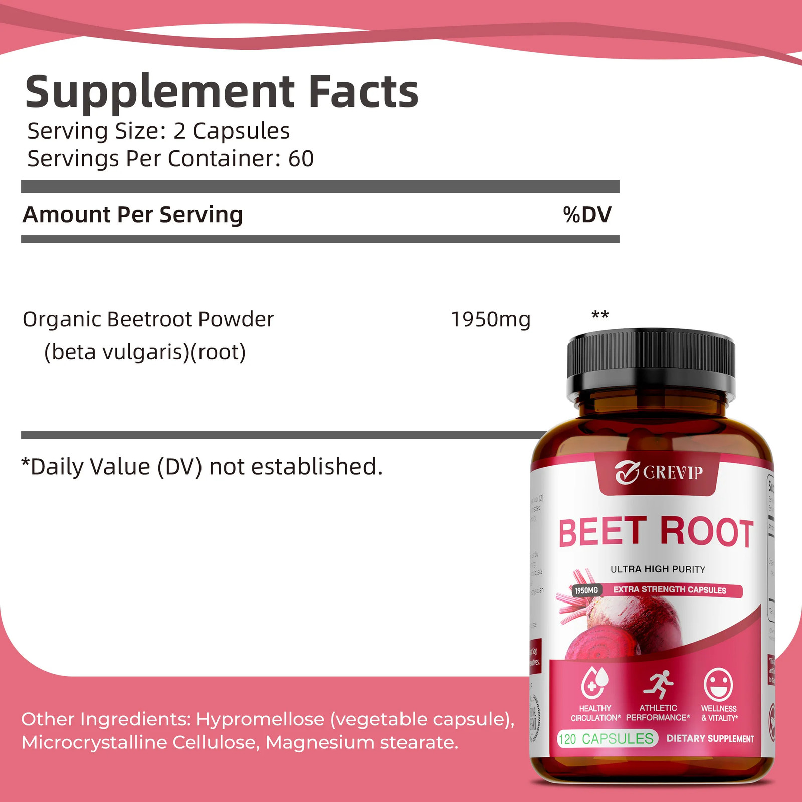 Beet Root 240pcs – Blood Pressure Support, Heart Health, Improves Circulation