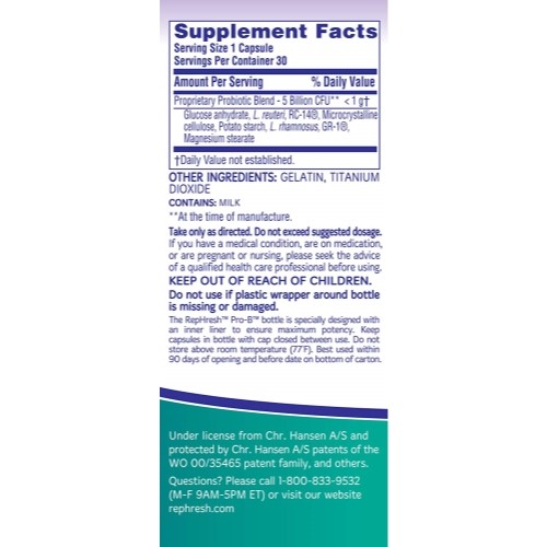 5 Pack Rephresh Pro B Probiotic Feminine Supplement 30 Capsules 1 Per Day