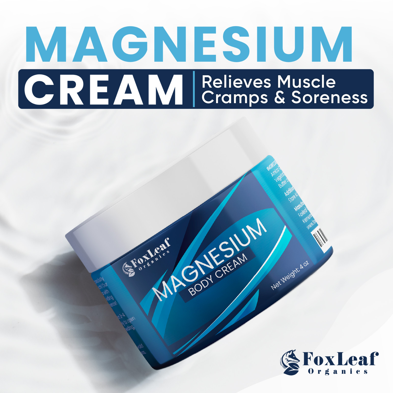 Magnesium Cream – Support for Sleep, Leg Cramps, Joints, & Muscle Soreness