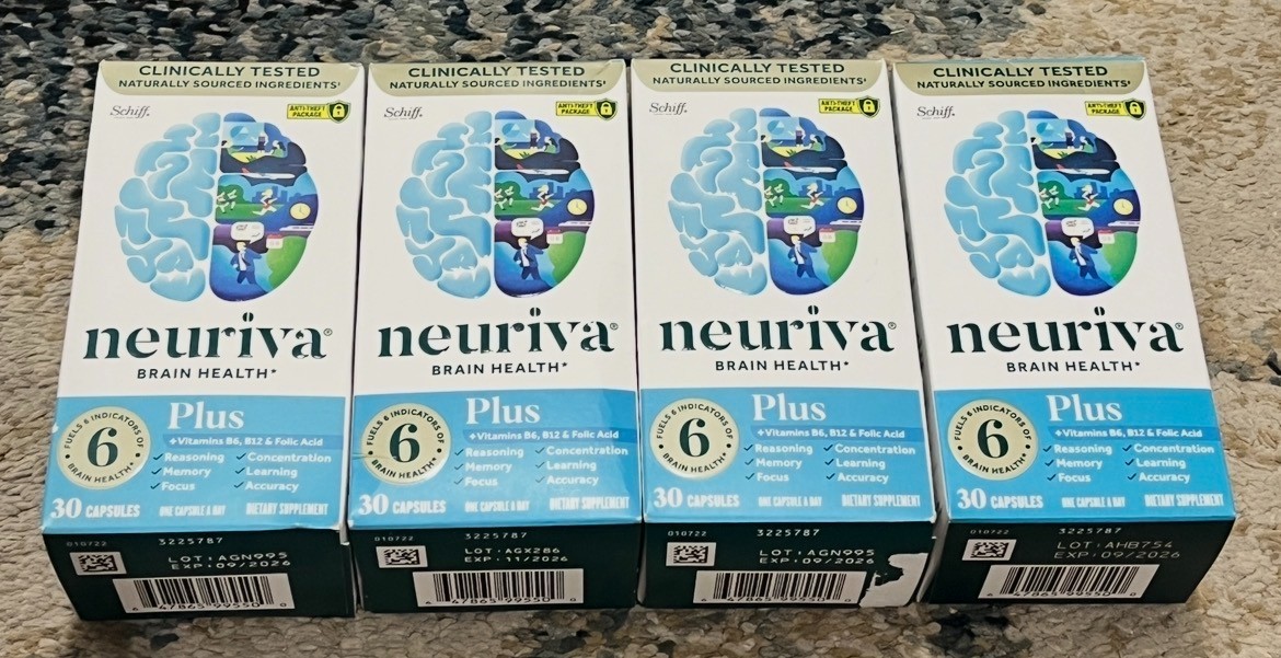 Neuriva plus 30 capsules, 4 pack, exp 11/2026