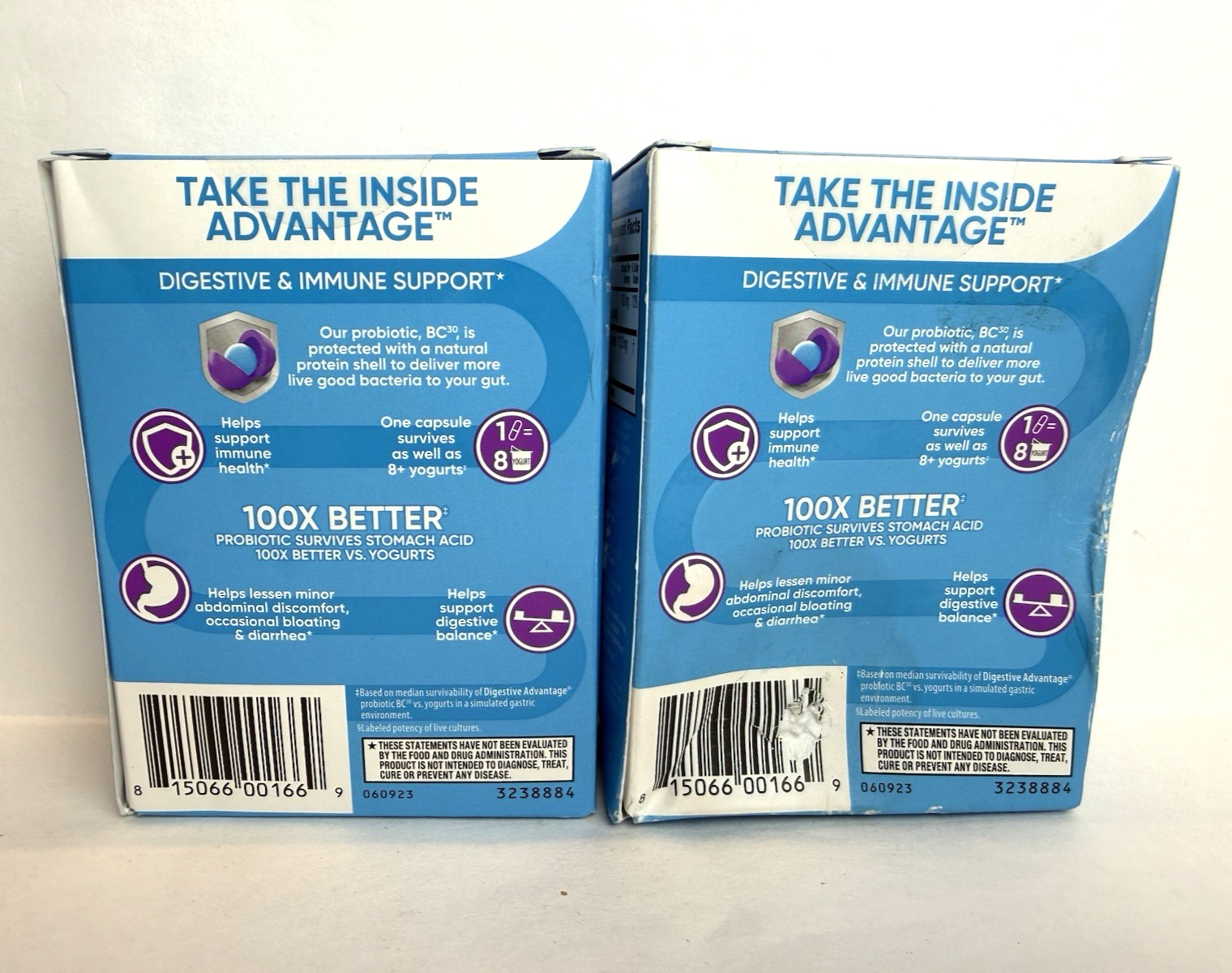 Digestive Advantage Daily Probiotic 4 in 1 30 Capsules x 2 Boxes Exp 8/27 & 3/27