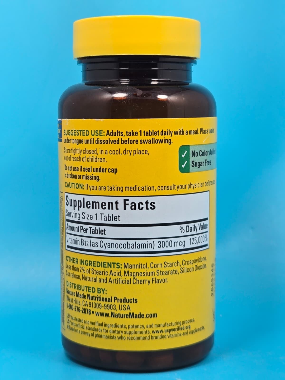 Nature Made Vitamin B12 3000 mcg, Easy to Take Sublingual B12 Exp 03/2028+