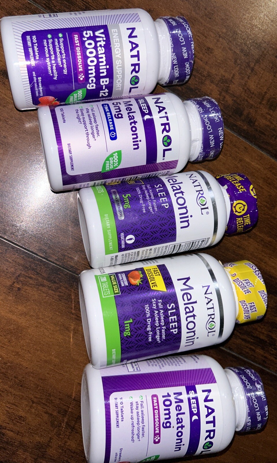 NATROL Melatonin 5 Bottles LARGE LOT See Pictures & Read Description 600 Tablets
